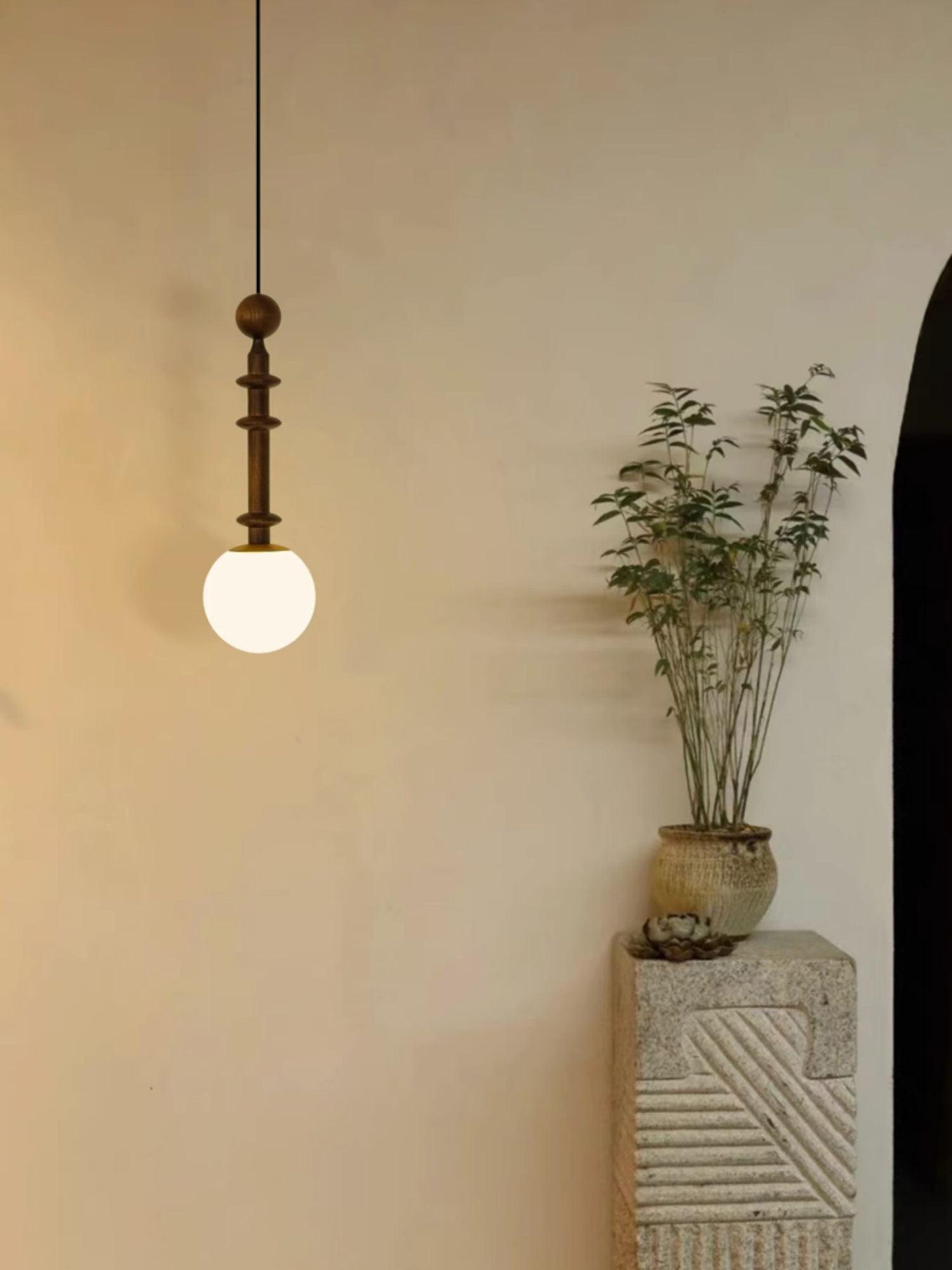 Barvel Wood Industrial Pendant Light