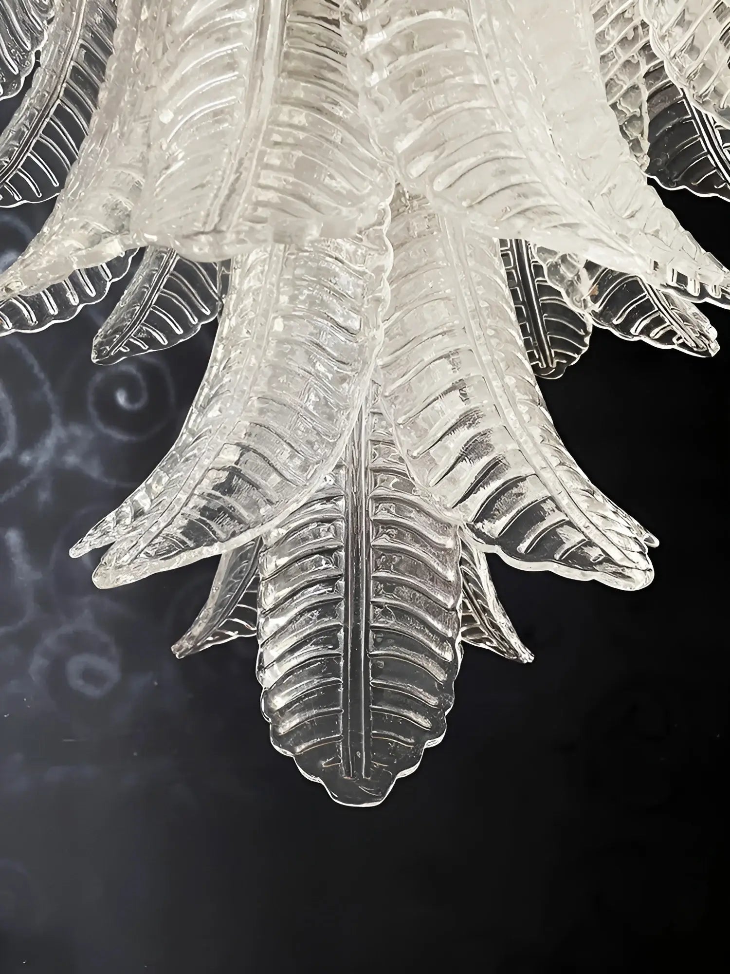 Eirineon Chandelier Clear Glass Leaf Cascading Elegant