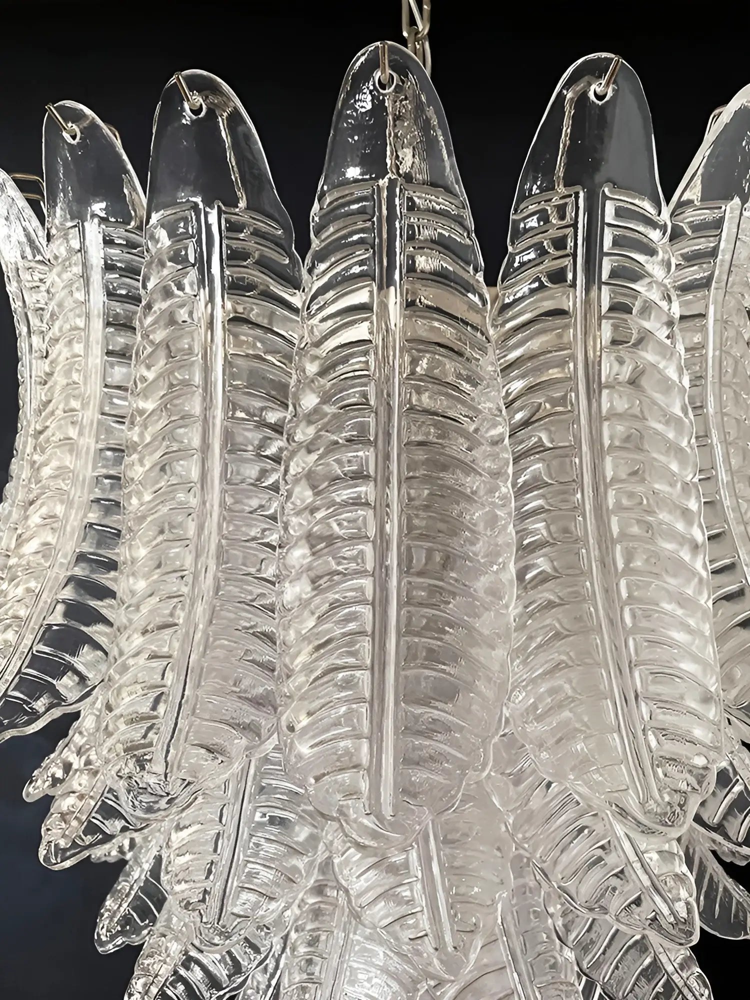 Eirineon Chandelier Clear Glass Leaf Cascading Elegant