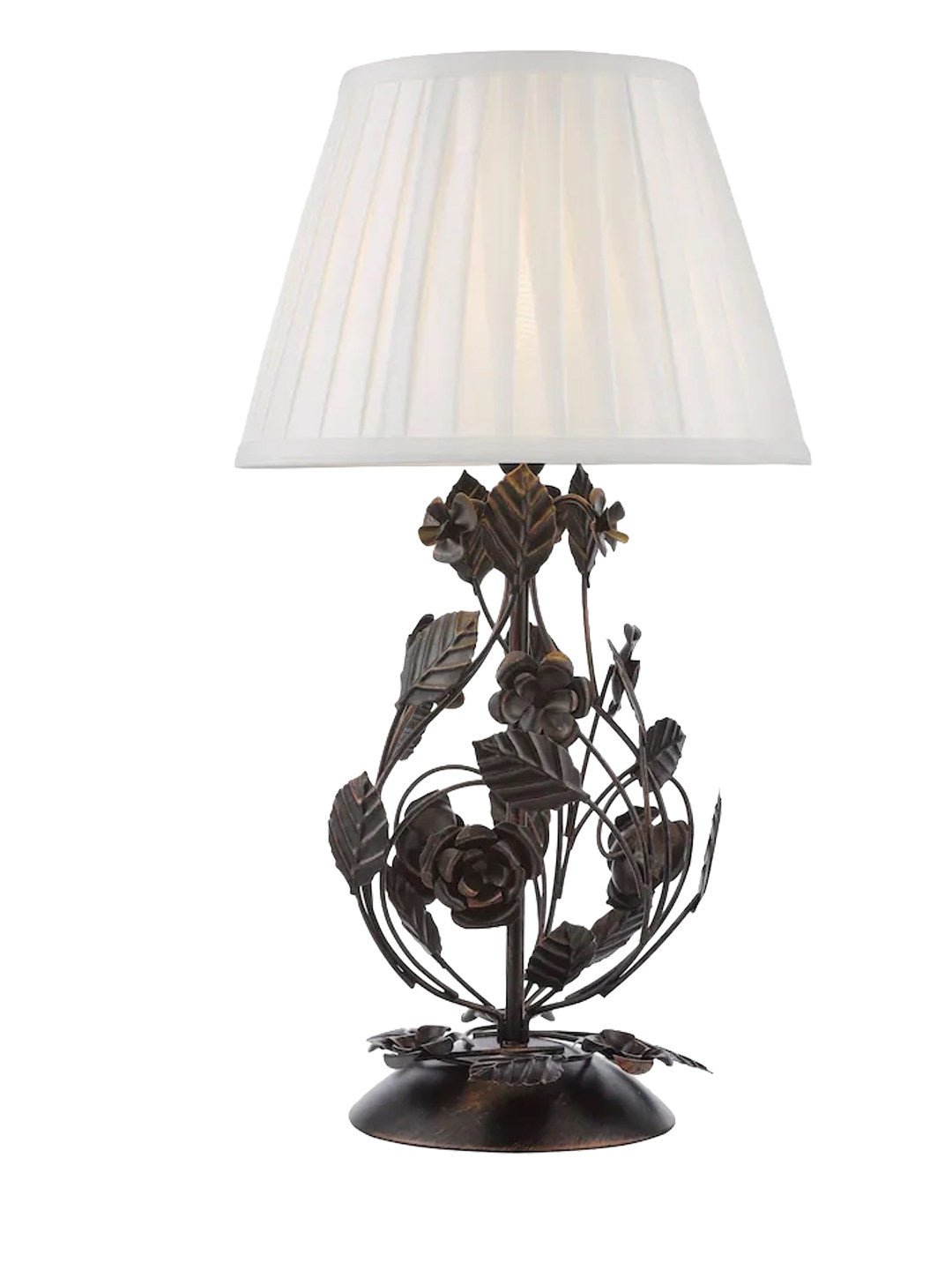 Elarenne Wrought Iron Rose Table Lamp