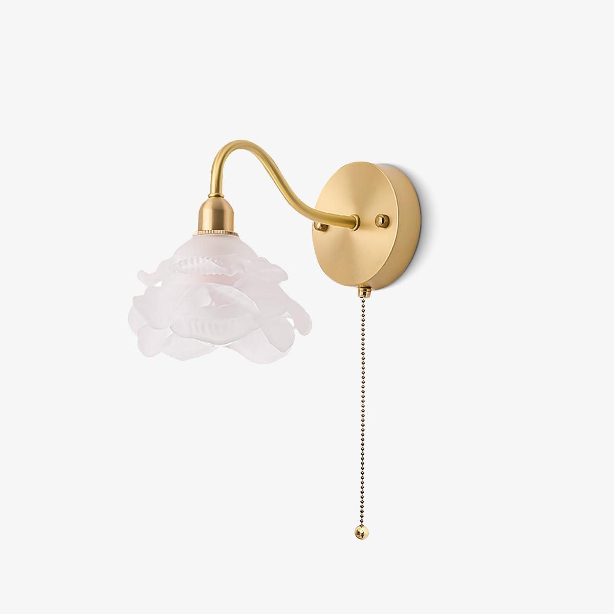 Aneris Nordic Art Rose Brass Glass Wall Light