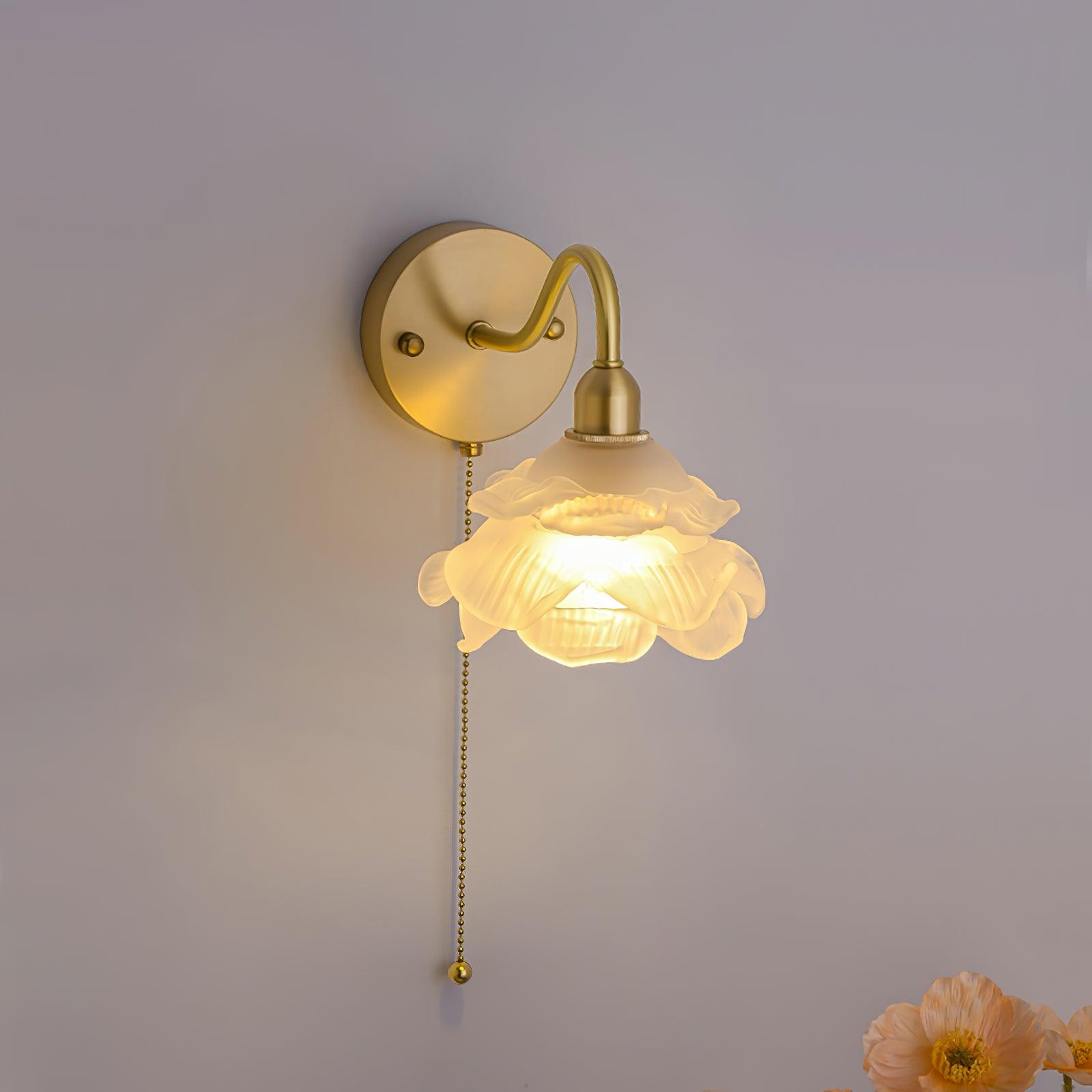 Aneris Nordic Art Rose Brass Glass Wall Light
