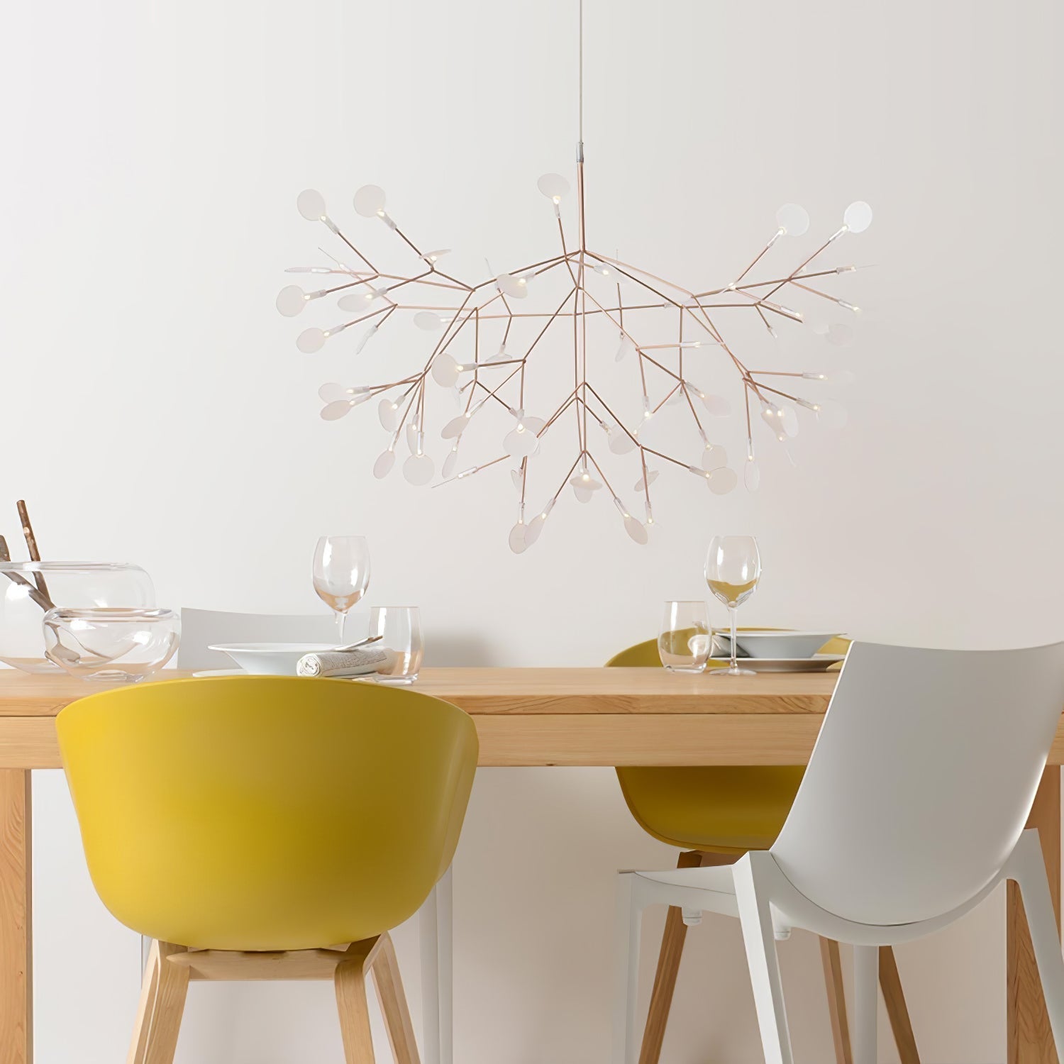Auroreon Chandelier Rose Gold Firefly LED Branch