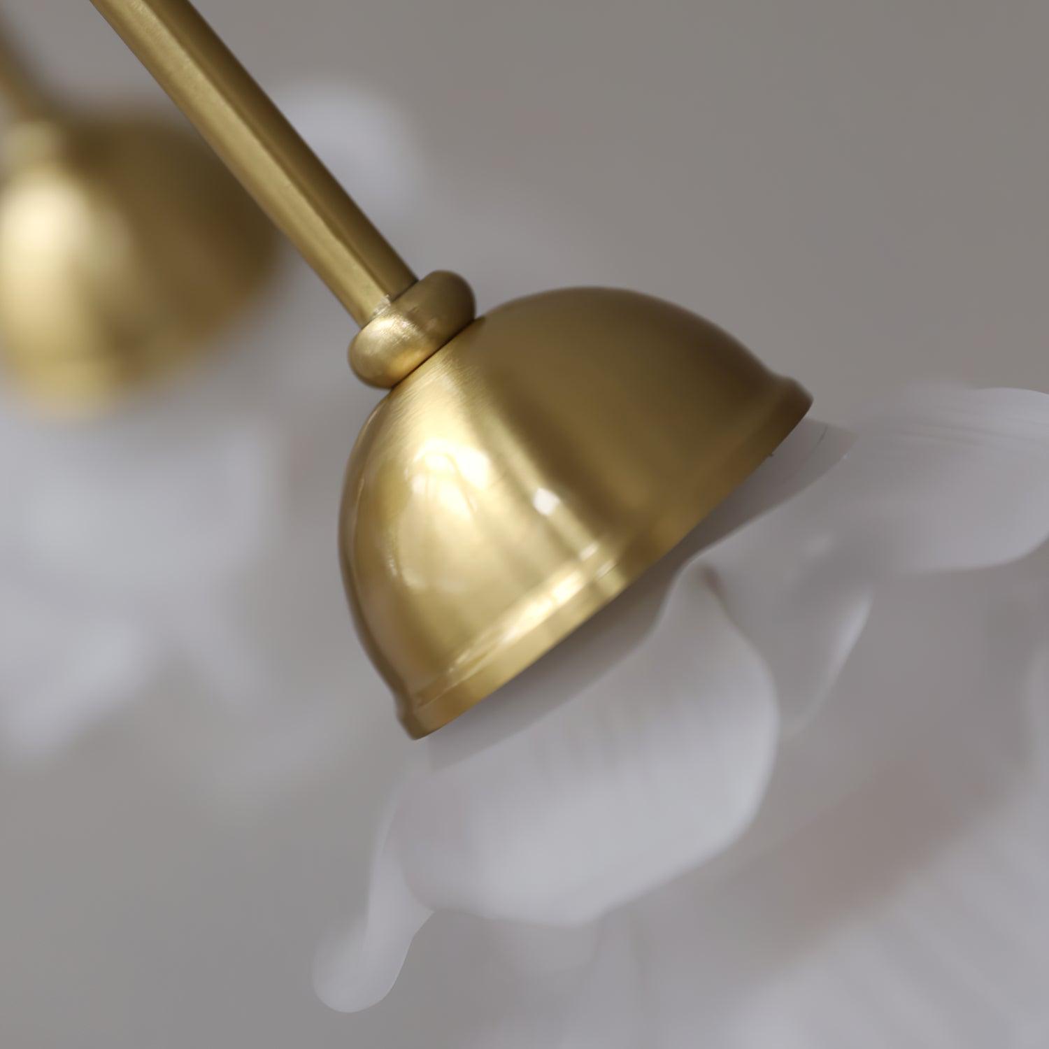 Lustra Chandelier Brass Glass Rose Floral - Neutral Decor