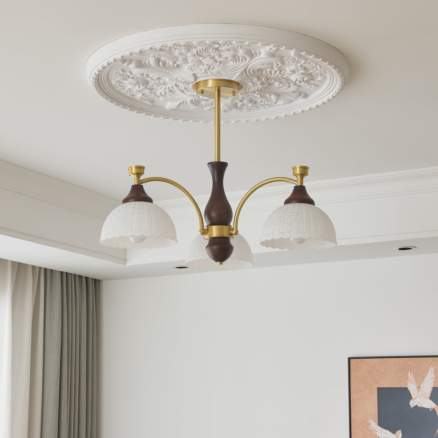 Avvynila Traditional Elegance Vintage Brass Wood Chandelier