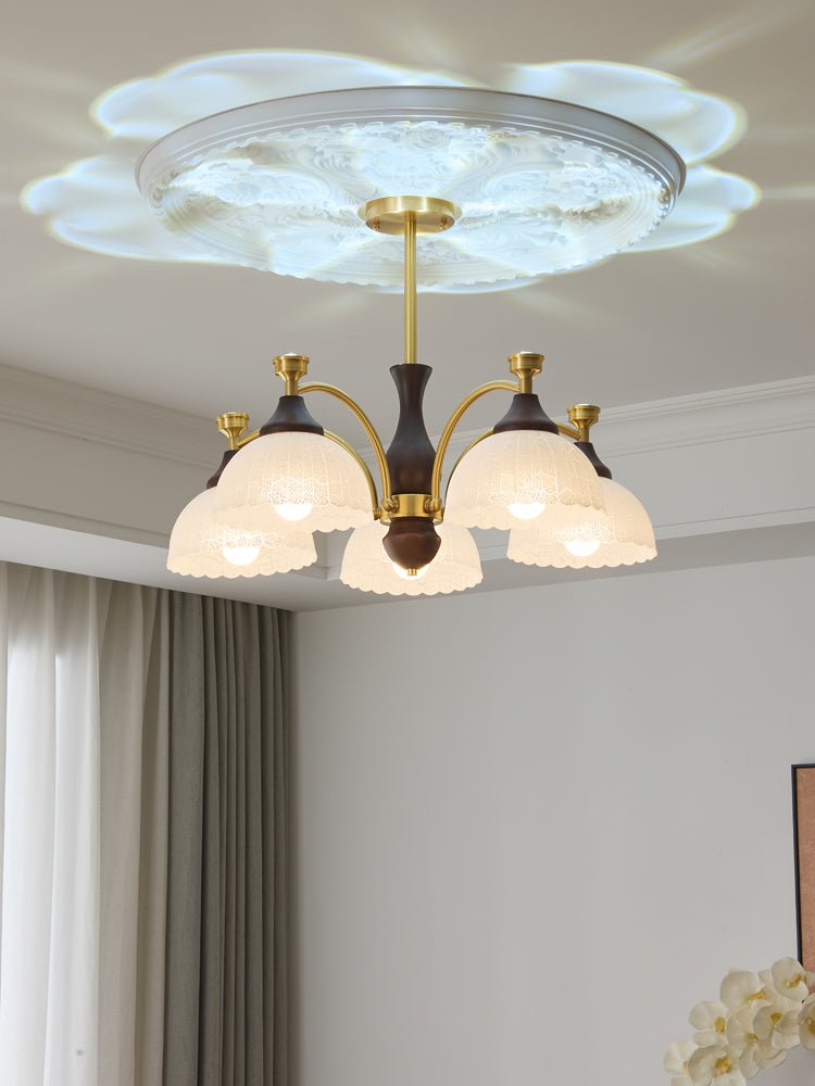 Avvynila Traditional Elegance Vintage Brass Wood Chandelier
