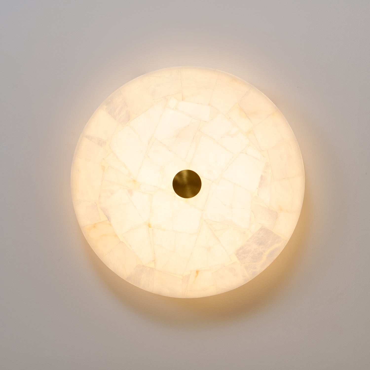 Ciphayra Round Mosaic Alabaster Ceiling Light