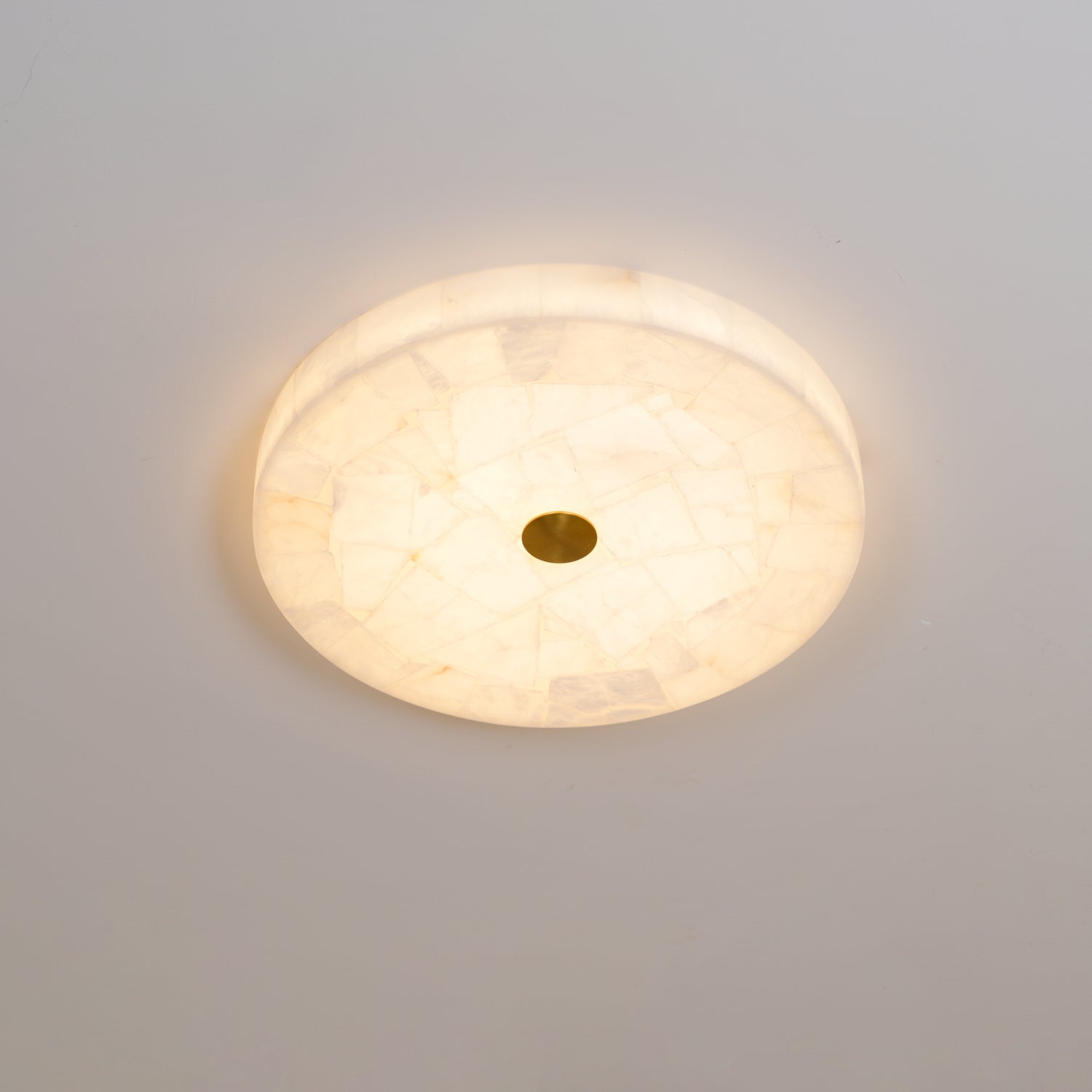 Ciphayra Round Mosaic Alabaster Ceiling Light
