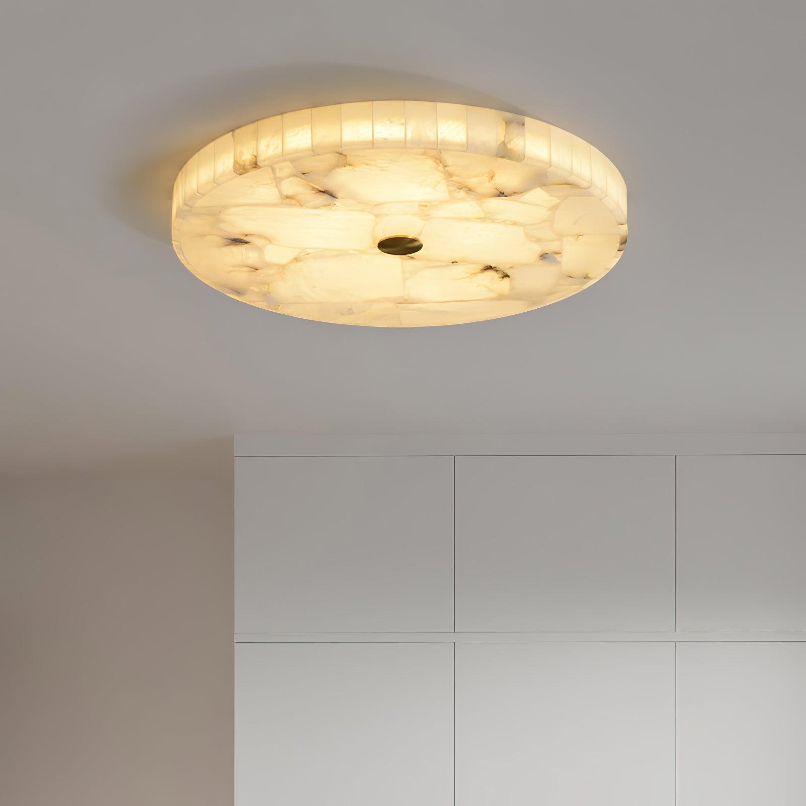 Ciphayra Round Mosaic Alabaster Ceiling Light