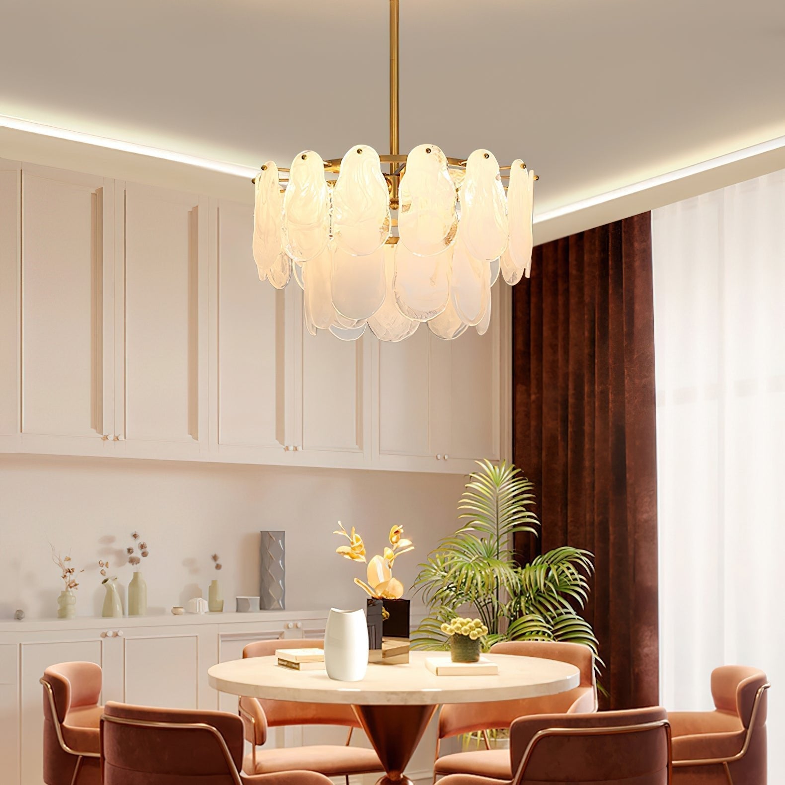 Dren Postmodern Luxury Round Cloud Glass Chandelier