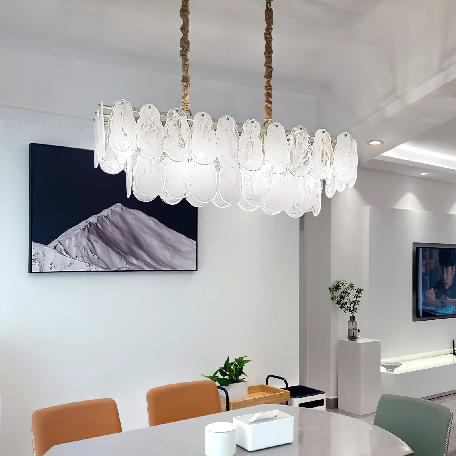 Dren Postmodern Luxury Round Cloud Glass Chandelier