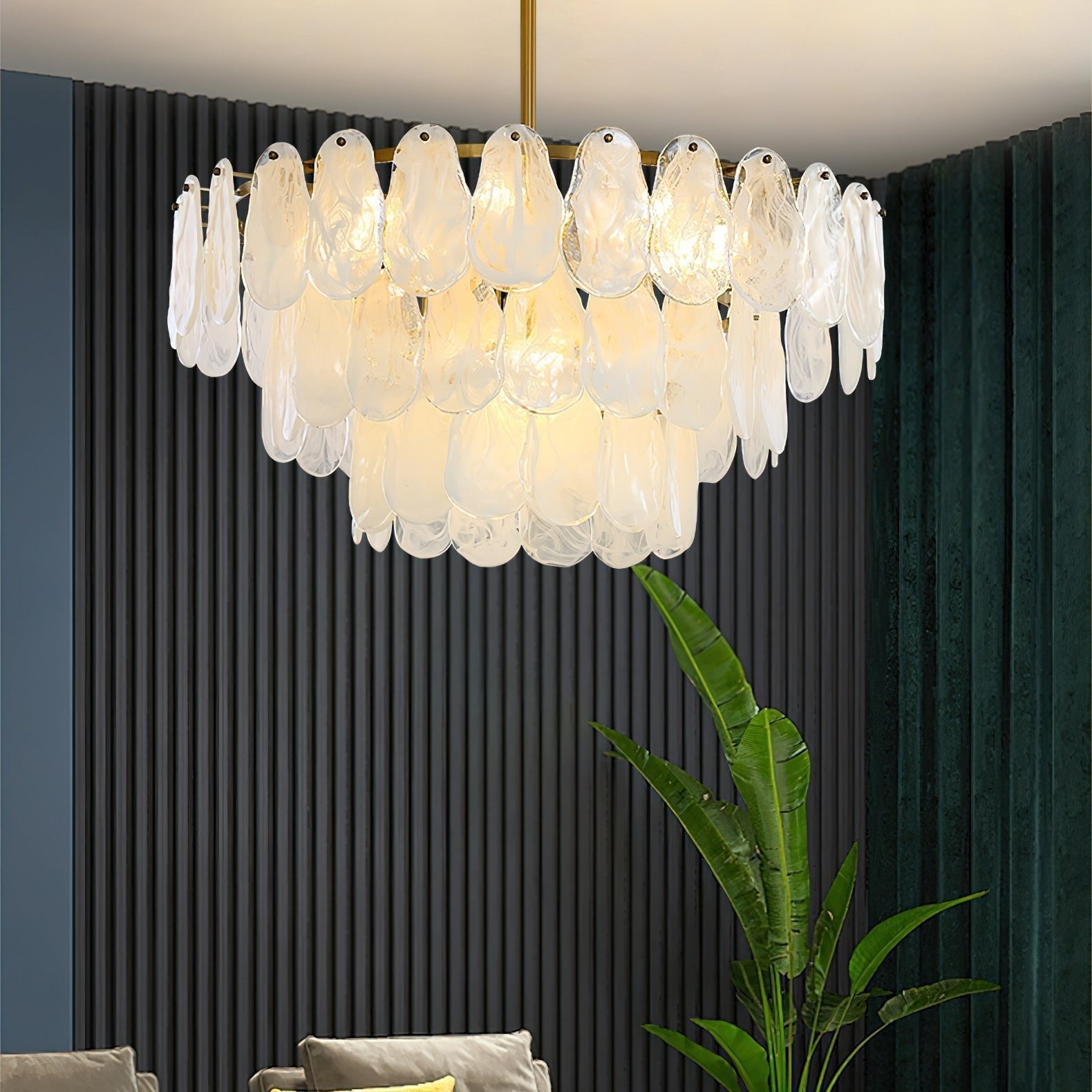 Dren Postmodern Luxury Round Cloud Glass Chandelier