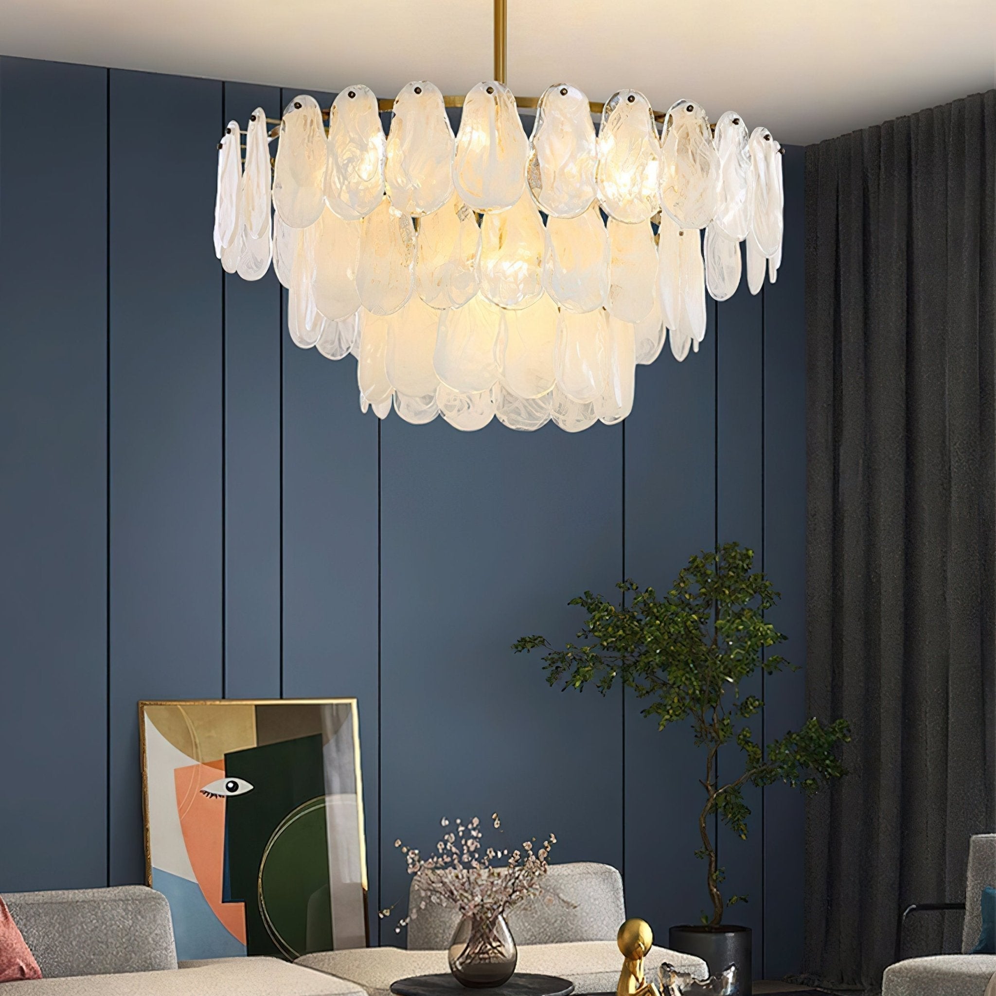 Dren Postmodern Luxury Round Cloud Glass Chandelier