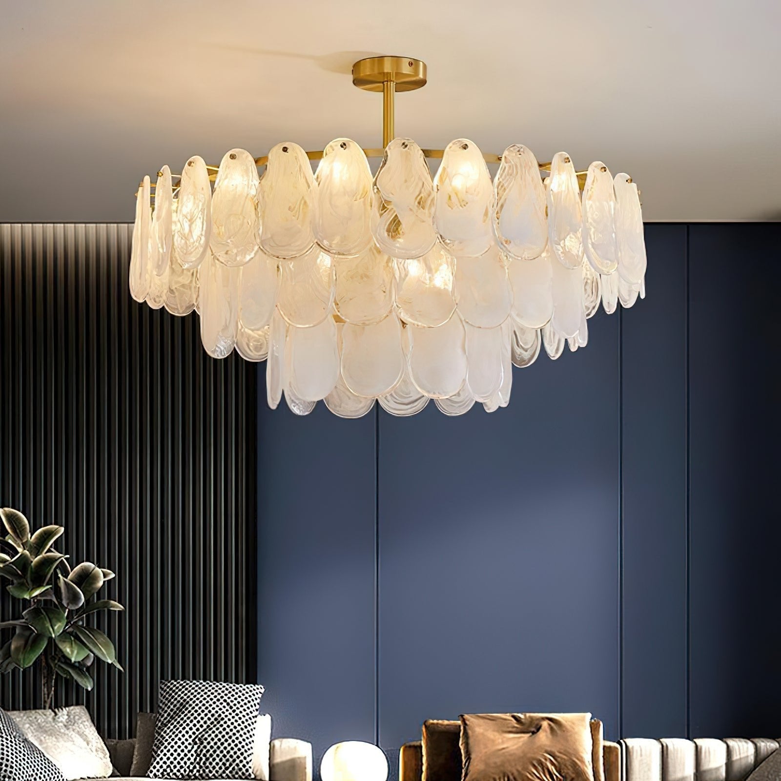 Dren Postmodern Luxury Round Cloud Glass Chandelier