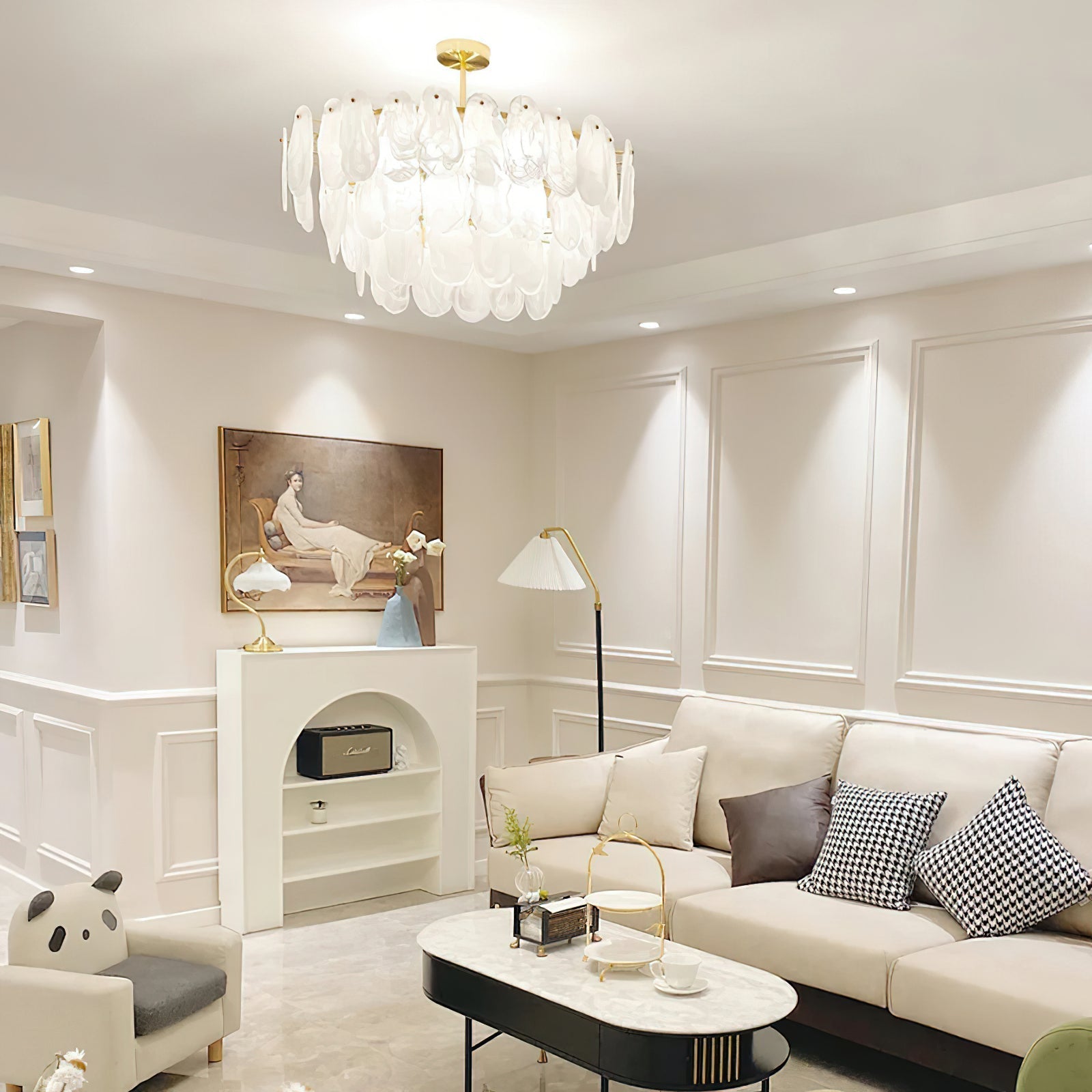 Dren Postmodern Luxury Round Cloud Glass Chandelier
