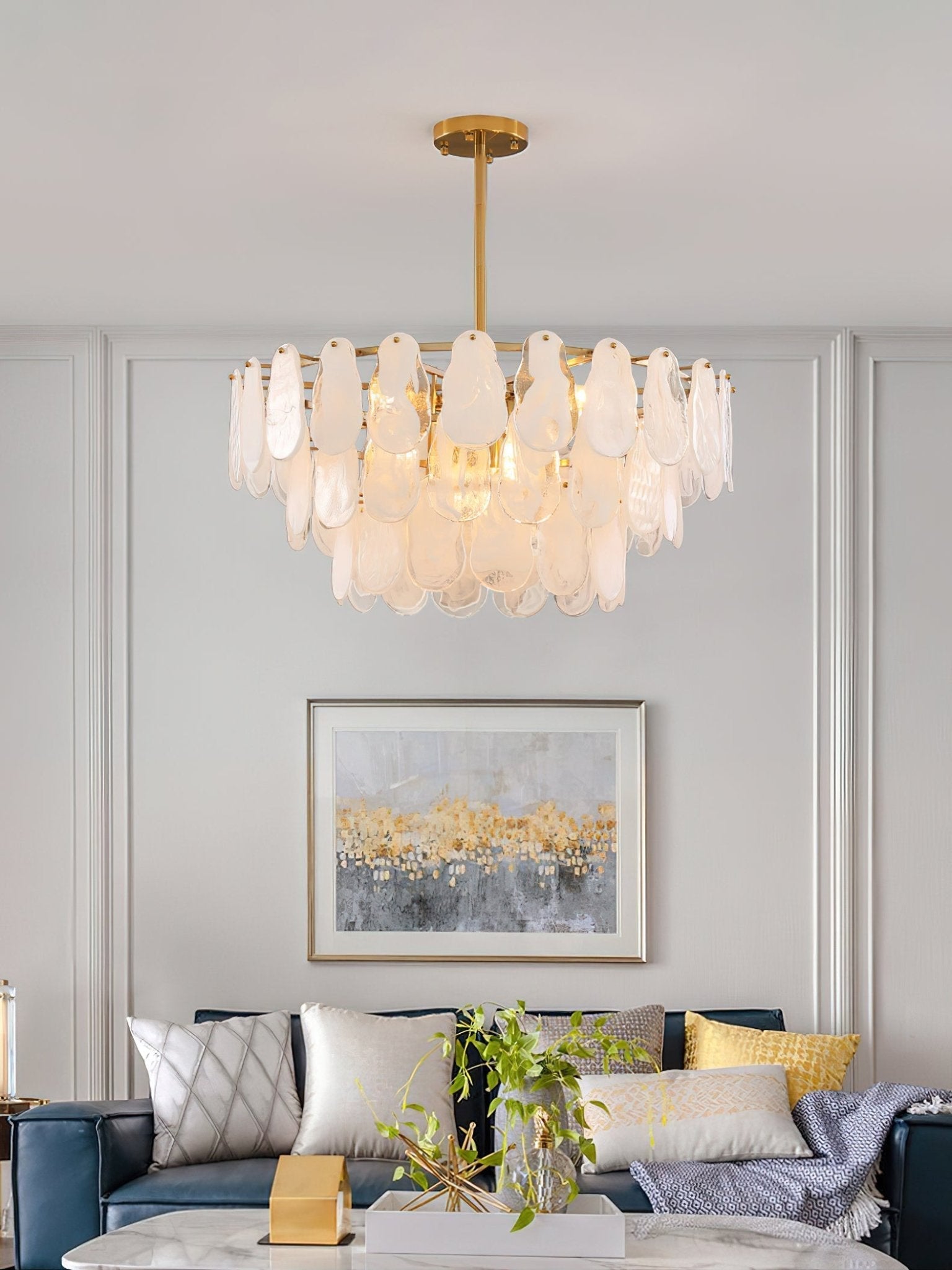 Dren Postmodern Luxury Round Cloud Glass Chandelier