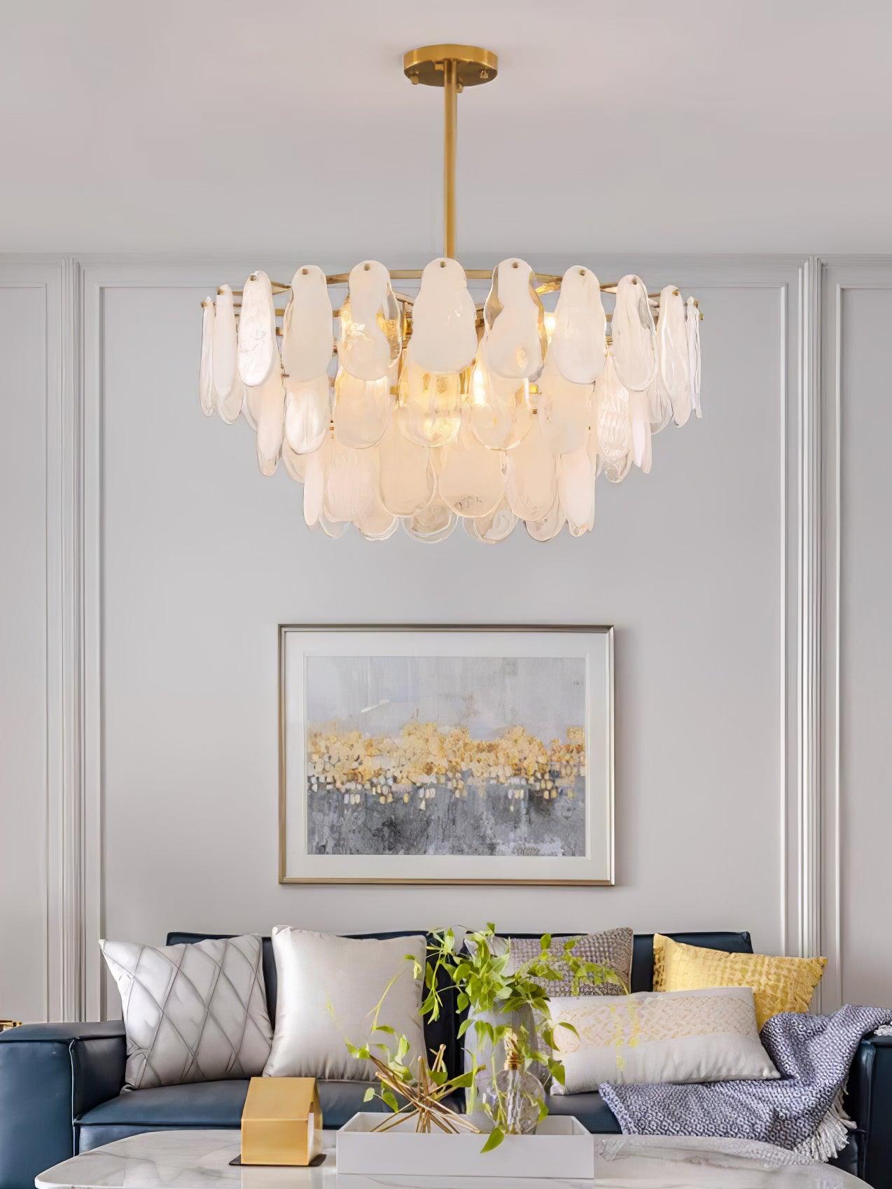 Dren Postmodern Luxury Round Cloud Glass Chandelier