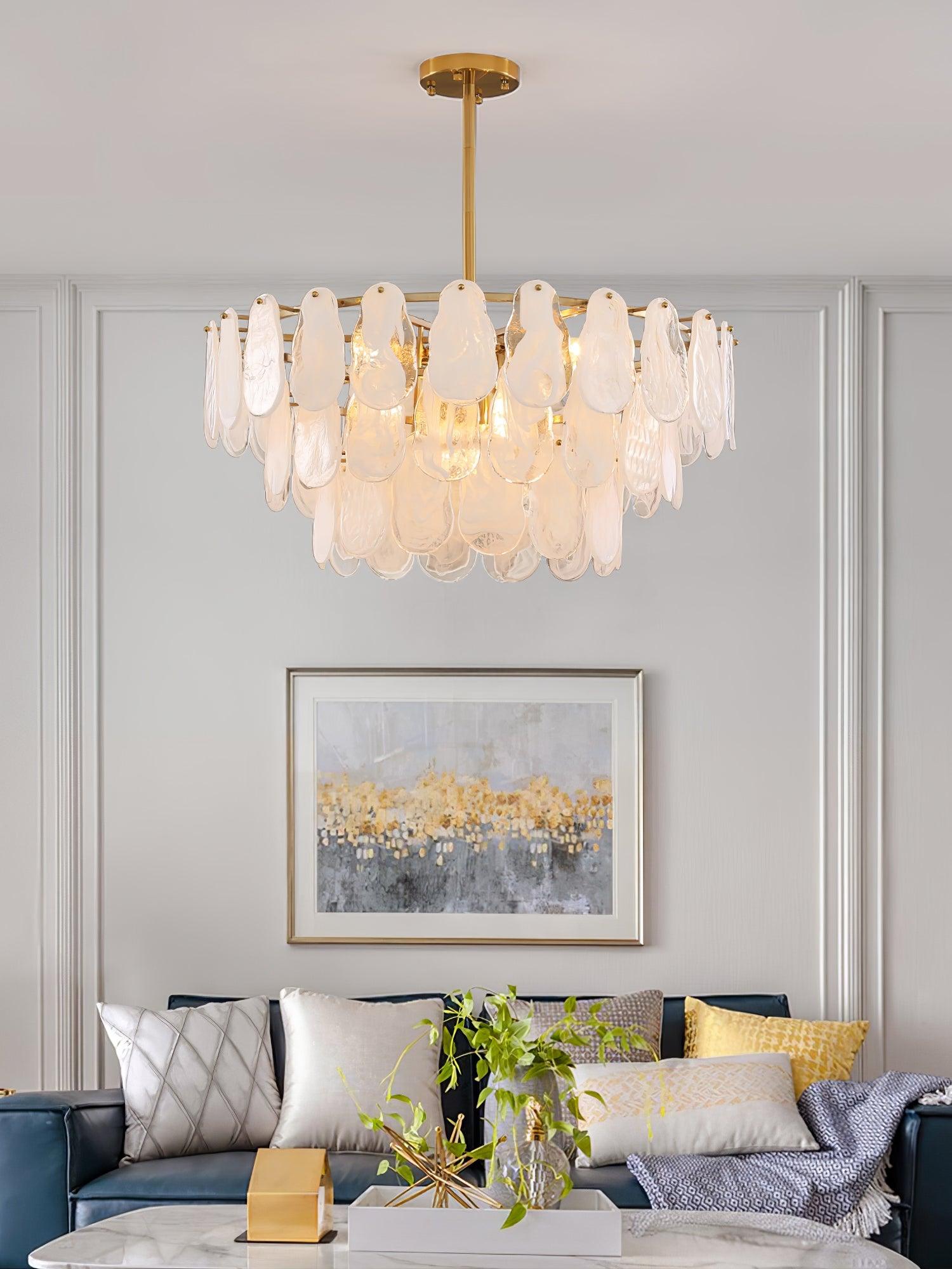 Dren Postmodern Luxury Round Cloud Glass Chandelier