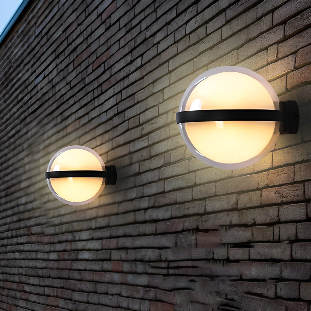 Sirea Creative Round LED Iron Outdoor Wall Lamp