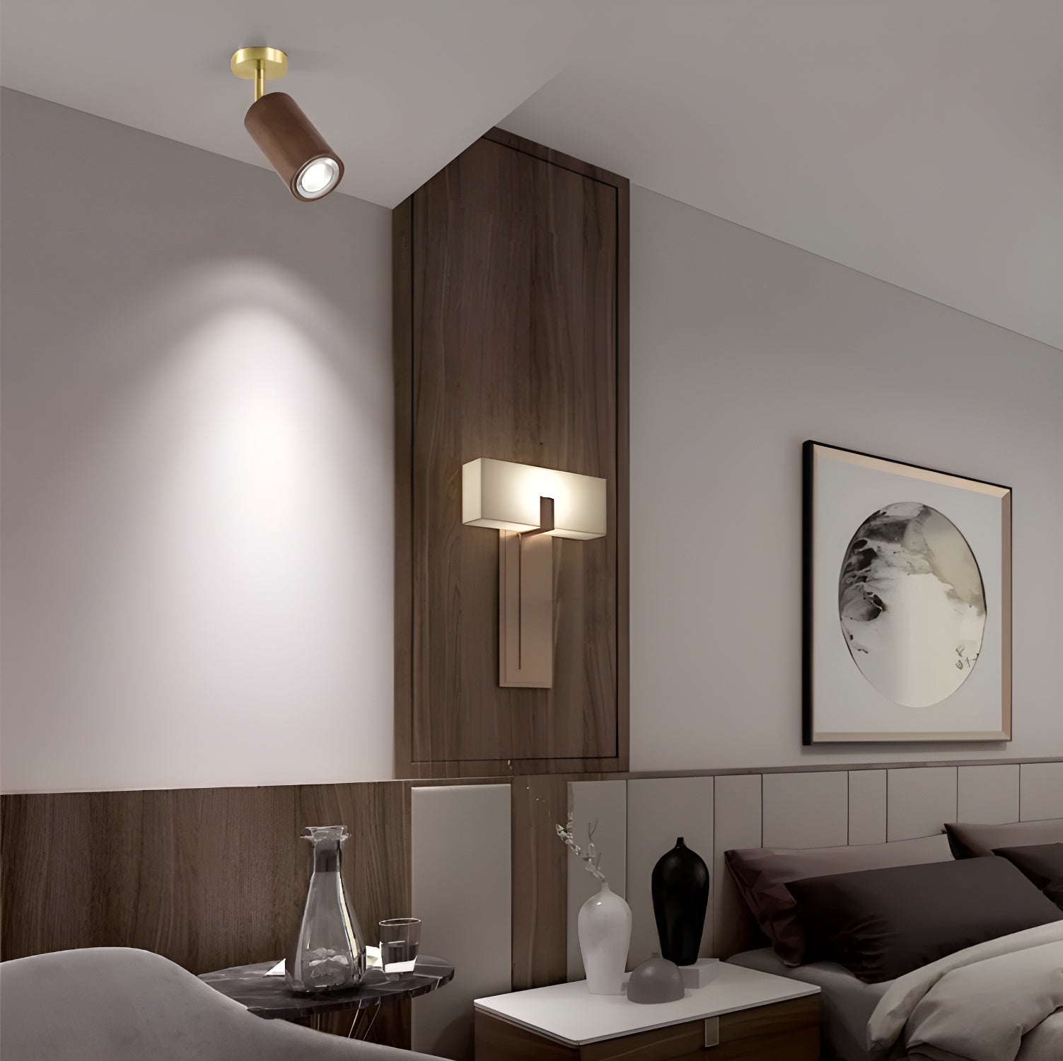 Usolila Modern Minimalist Wood Ceiling Light
