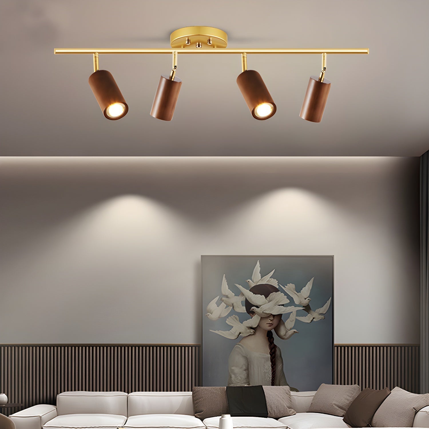Usolila Modern Minimalist Wood Ceiling Light