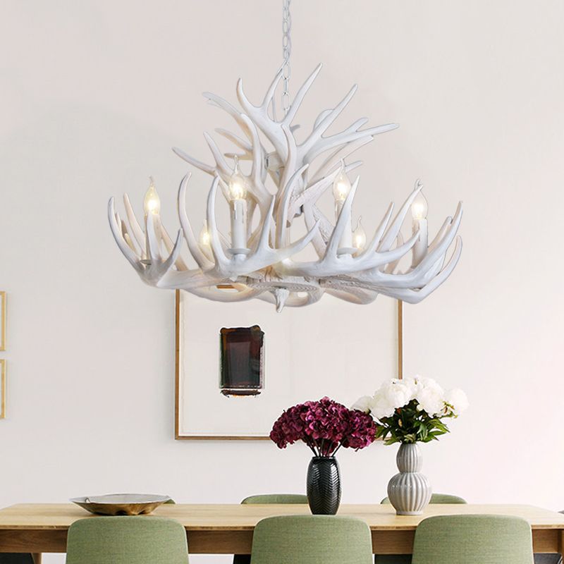 Silva Rustic Antler Resin Chandelier Dining Room
