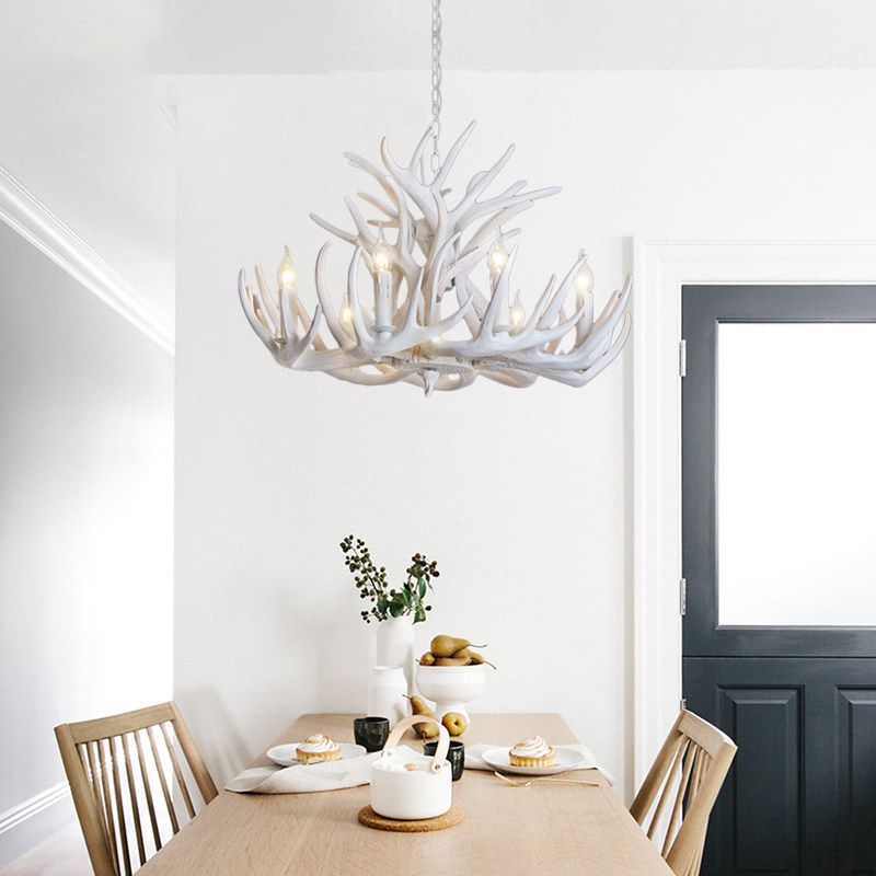 Silva Rustic Antler Resin Chandelier Dining Room