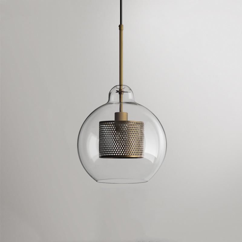 Arisha Golden Pendant Light, /Glass, Globe/Cylindric