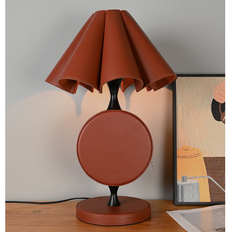 Saddle Stitch Leather Table Lamp