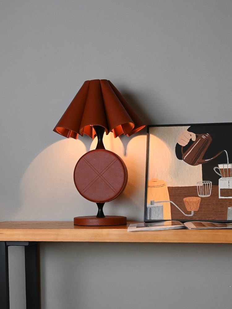 Saddle Stitch Leather Table Lamp