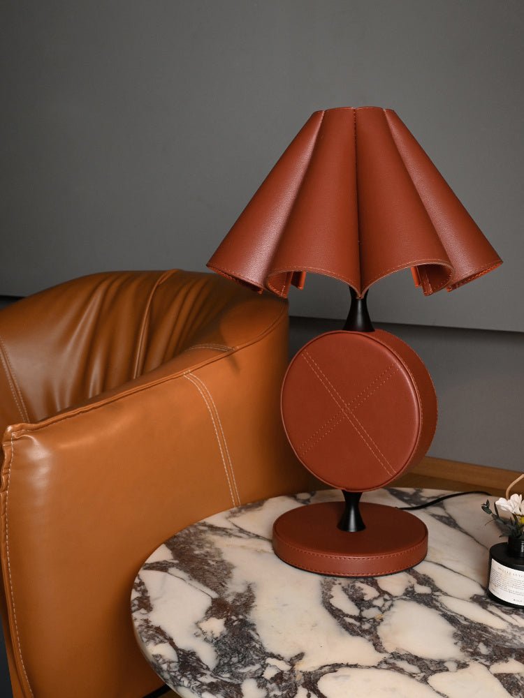 Saddle Stitch Leather Table Lamp