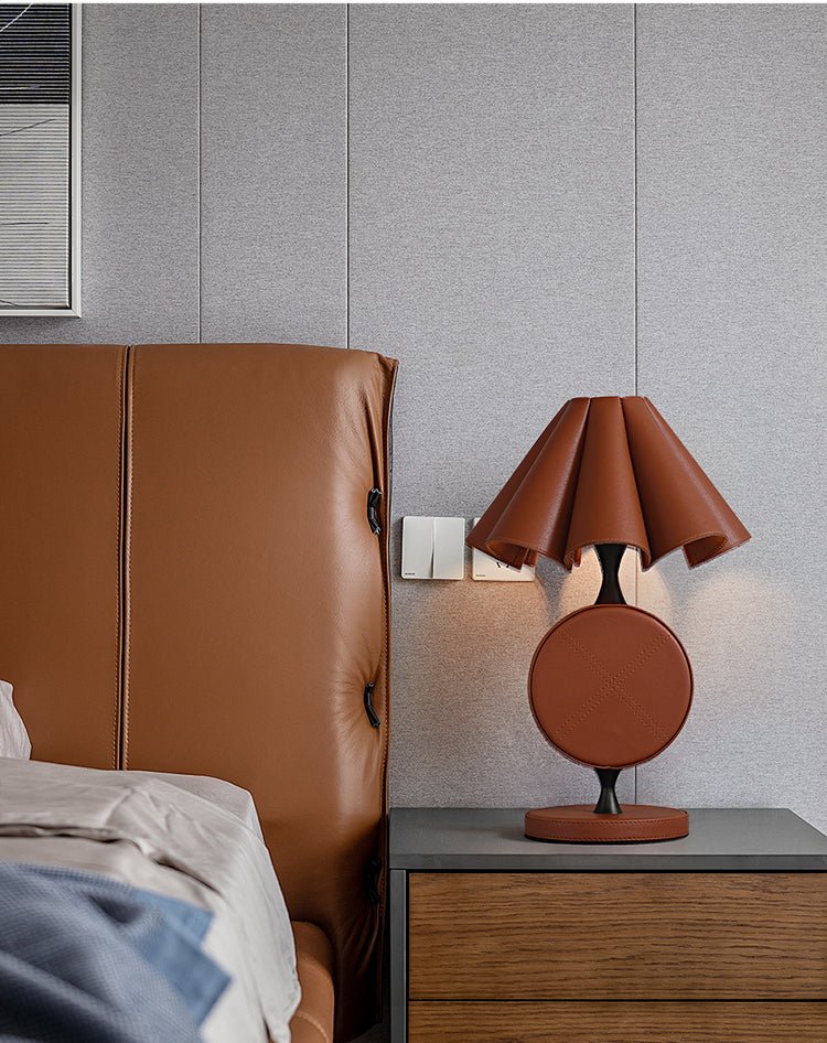 Saddle Stitch Leather Table Lamp