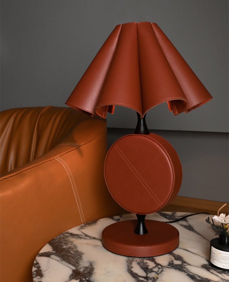 Saddle Stitch Leather Table Lamp