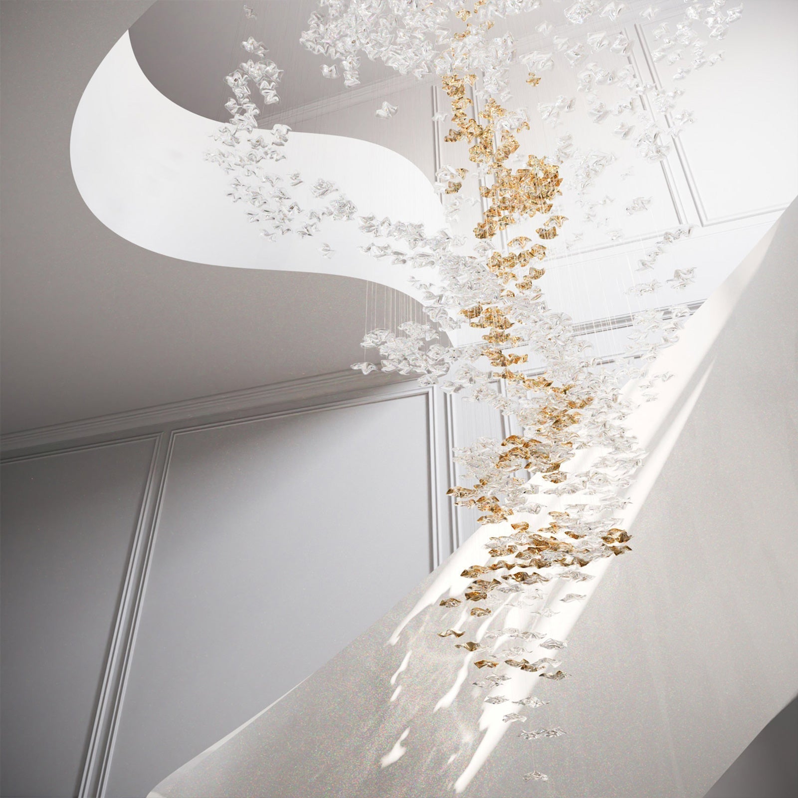 Nephele Crystal Leaf Chandelier