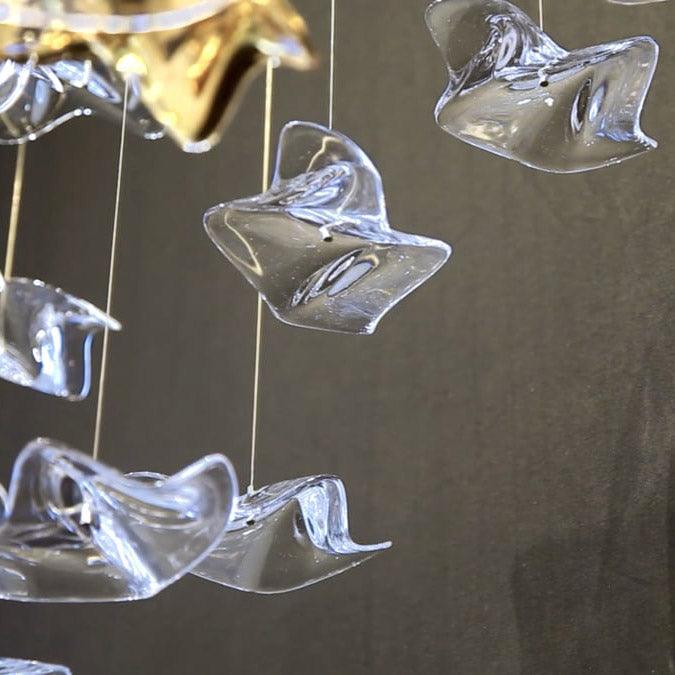 Nephele Crystal Leaf Chandelier