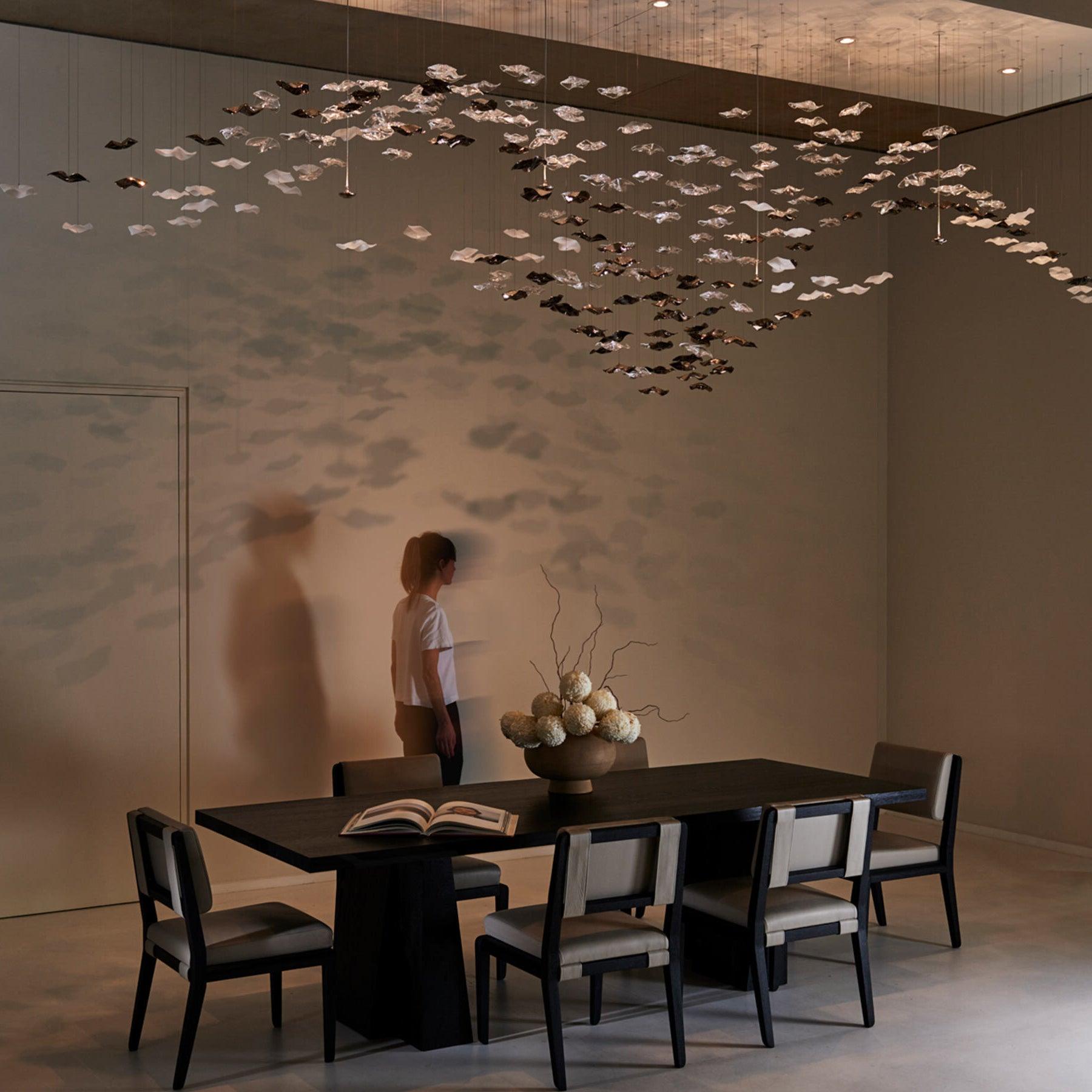 Nephele Crystal Leaf Chandelier