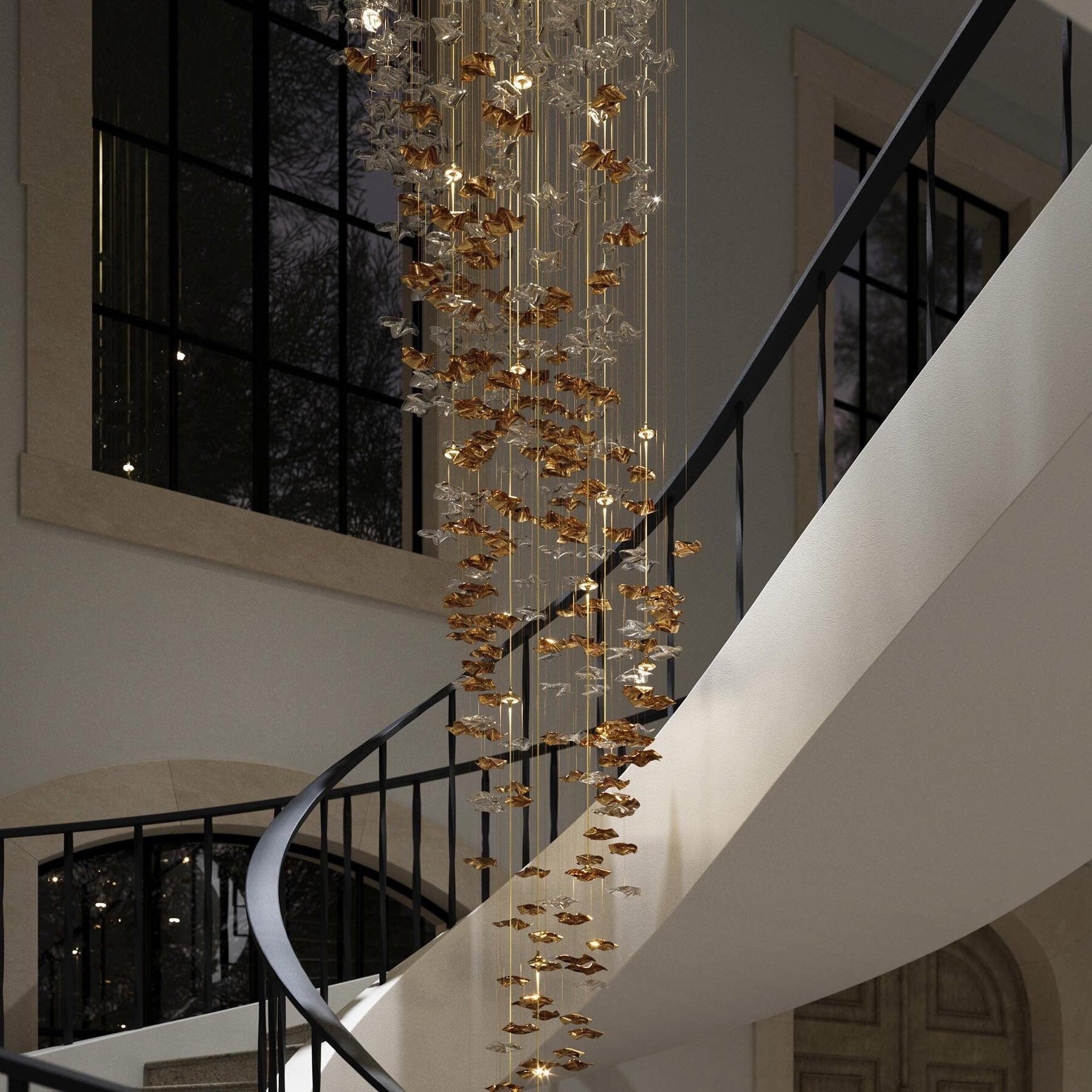 Nephele Crystal Leaf Chandelier
