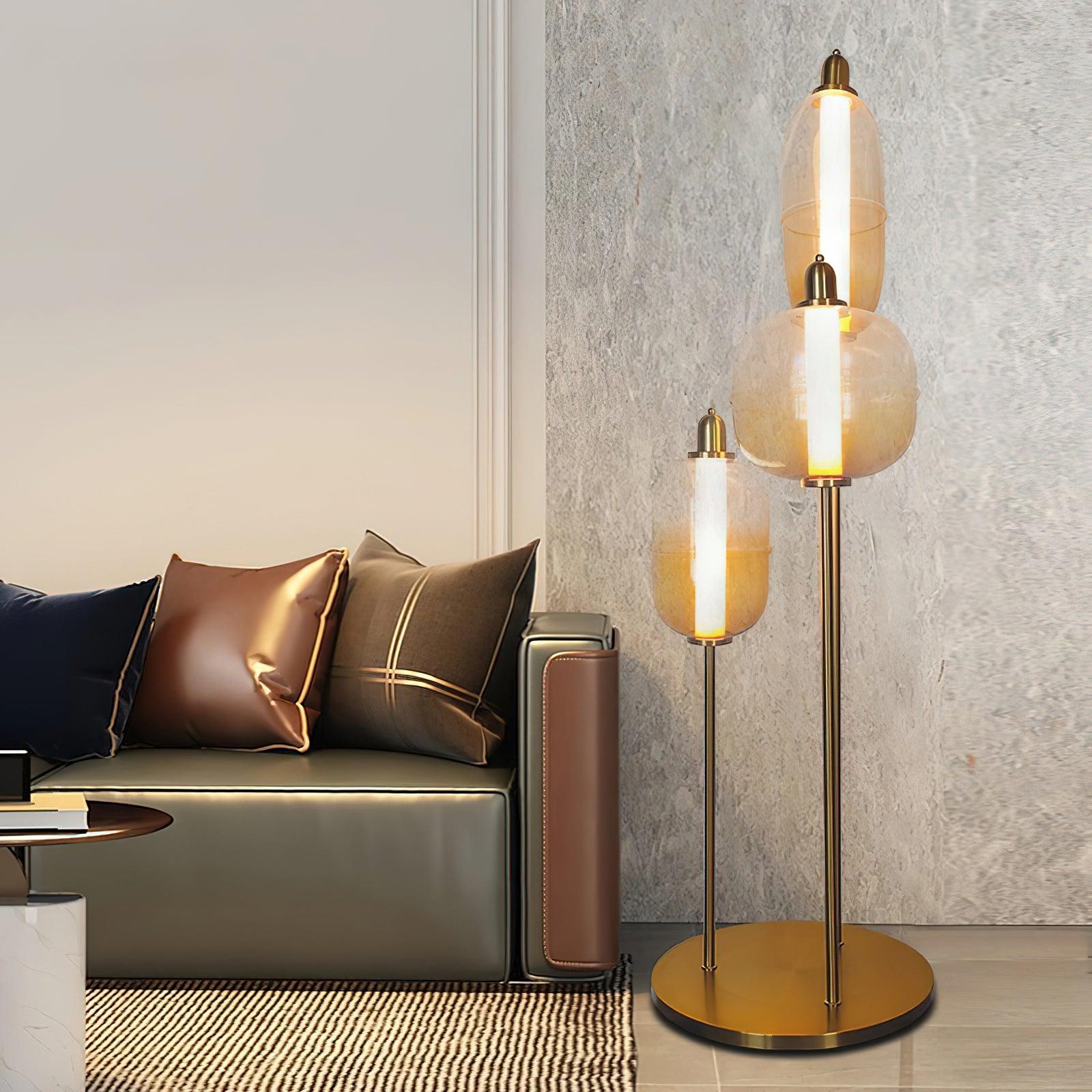 Fraser Modern Glass Floor Lamp - Neutral Decor