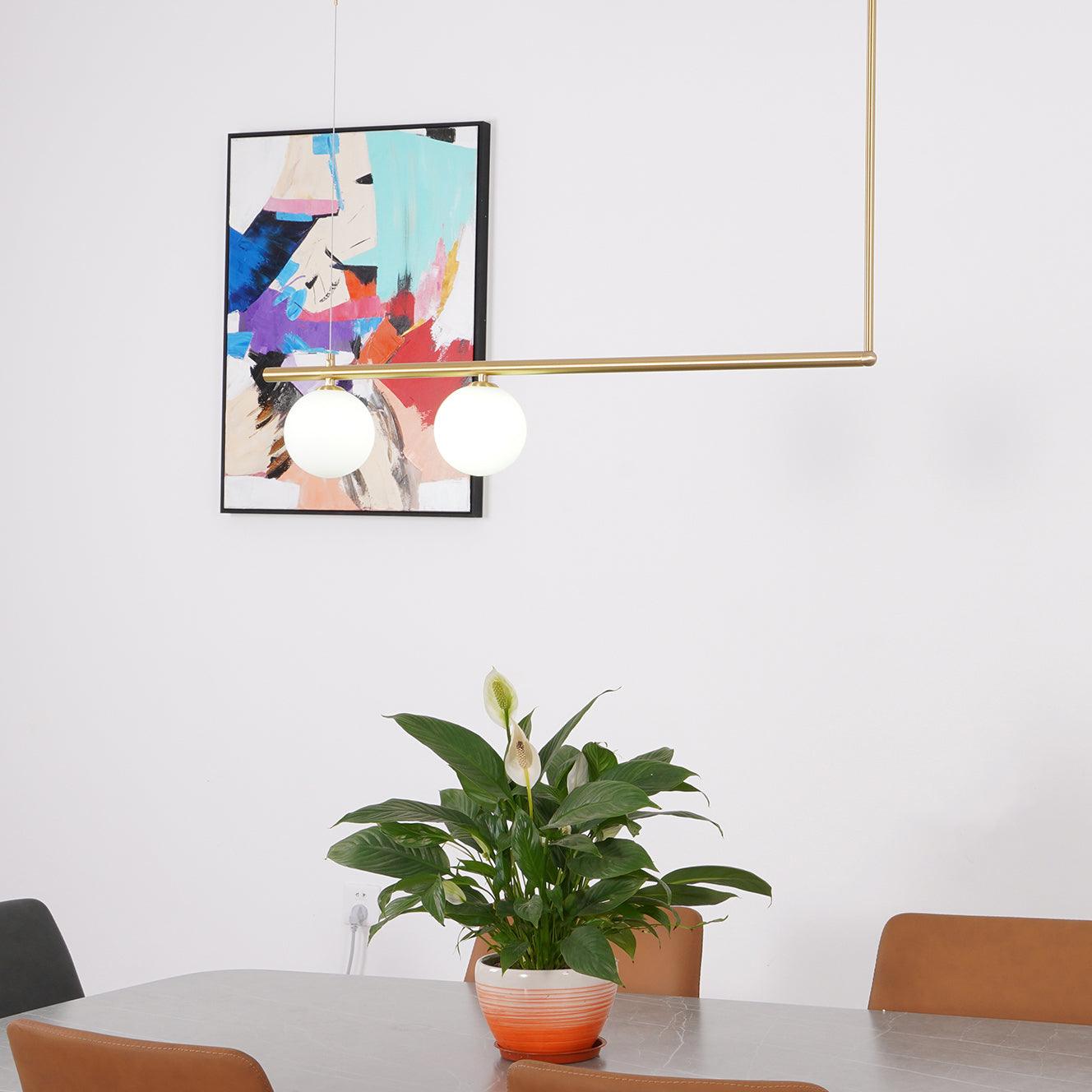 Estix Pendant Lamp Brass Linear Satellite Minimalist