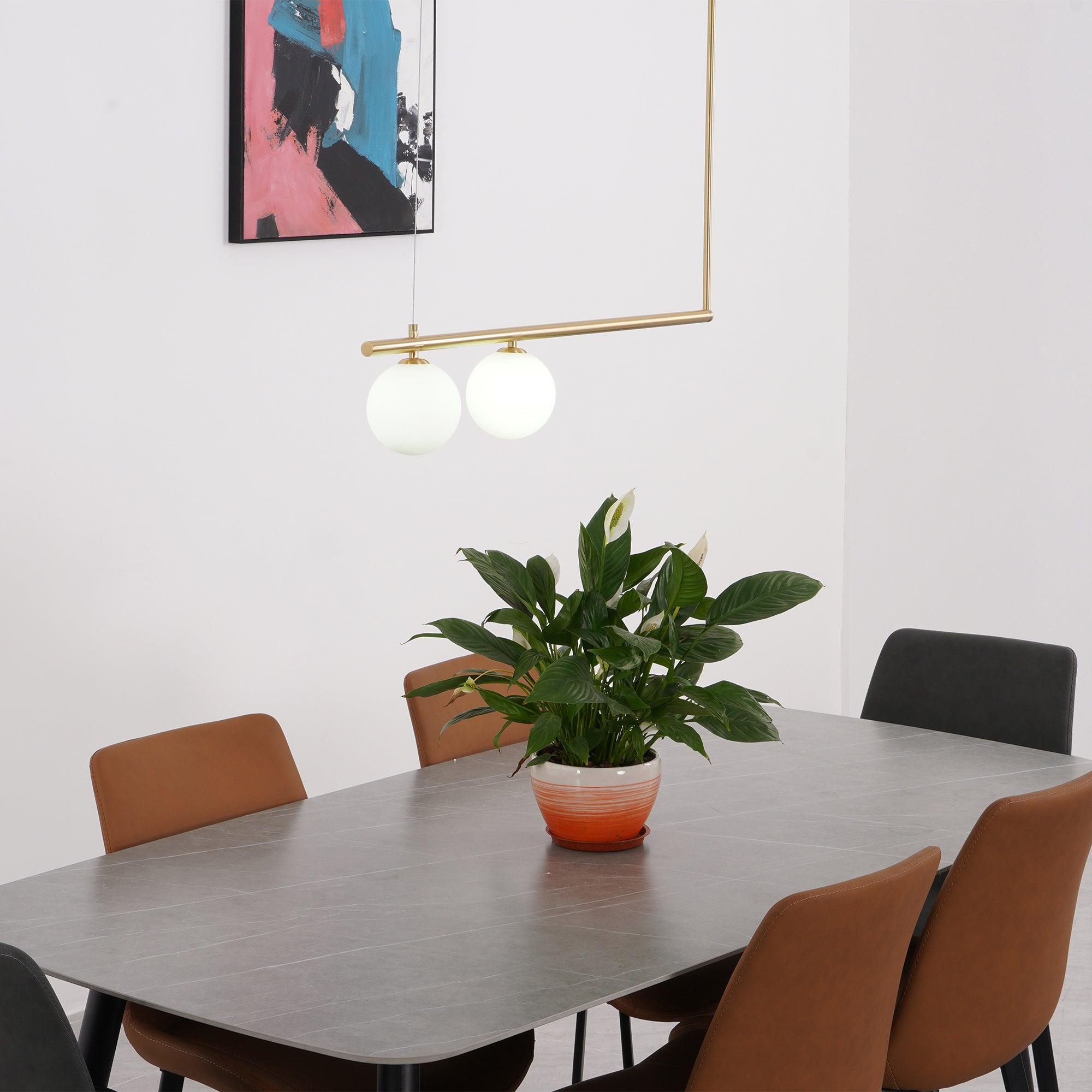 Estix Pendant Lamp Brass Linear Satellite Minimalist
