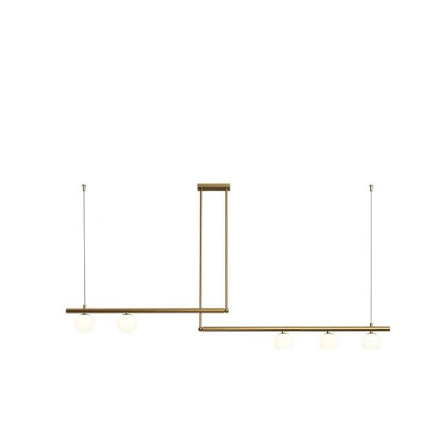 Estix Pendant Lamp Brass Linear Satellite Minimalist