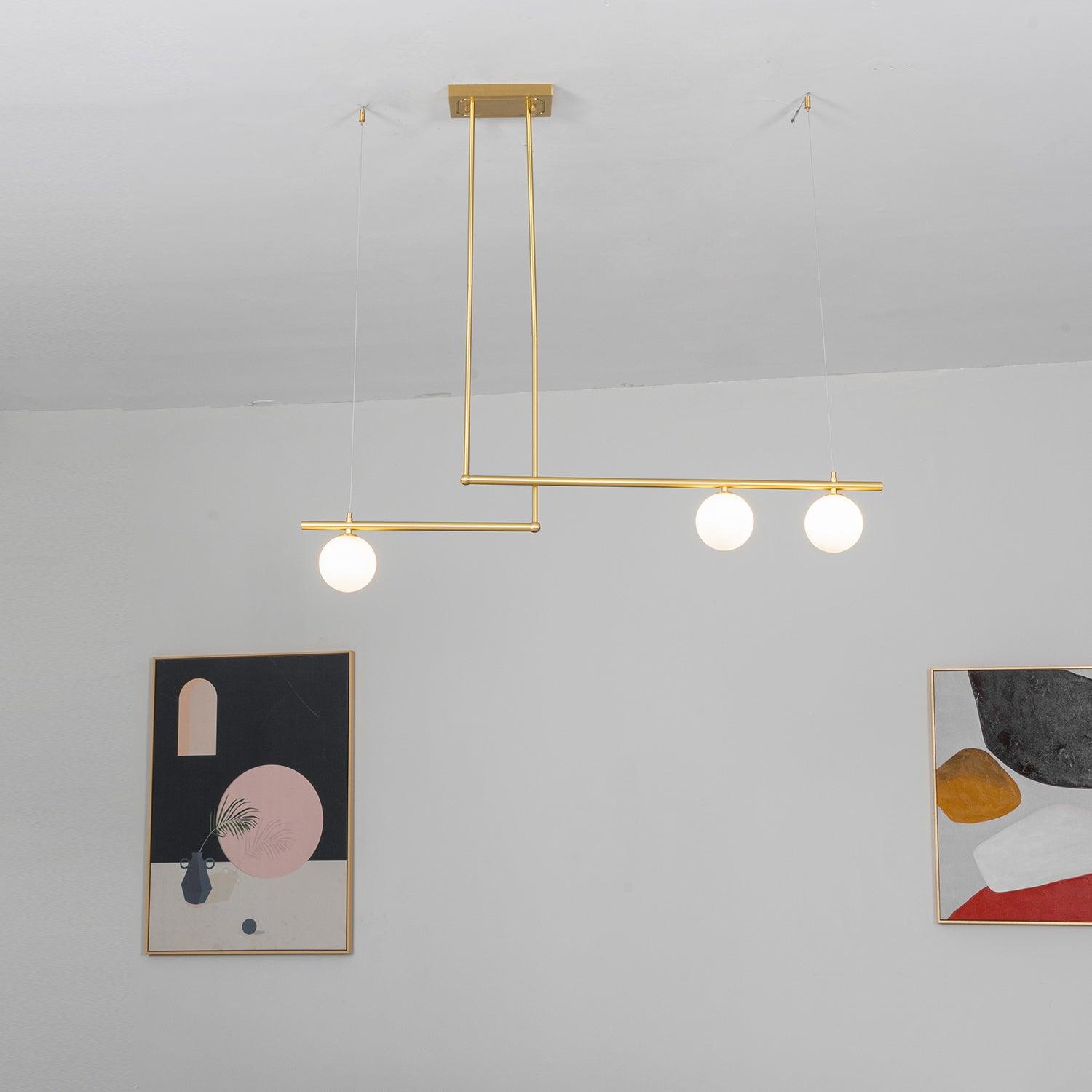 Estix Pendant Lamp Brass Linear Satellite Minimalist