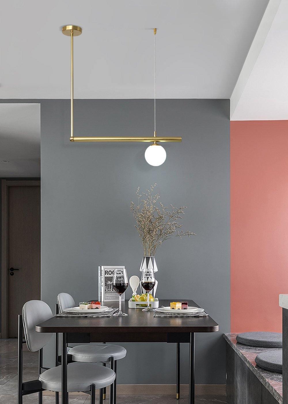 Estix Pendant Lamp Brass Linear Satellite Minimalist
