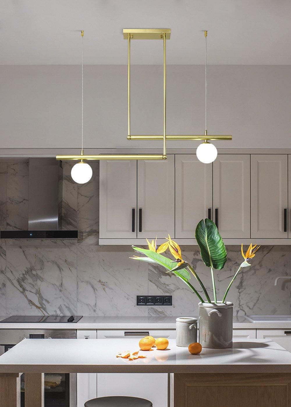 Estix Pendant Lamp Brass Linear Satellite Minimalist
