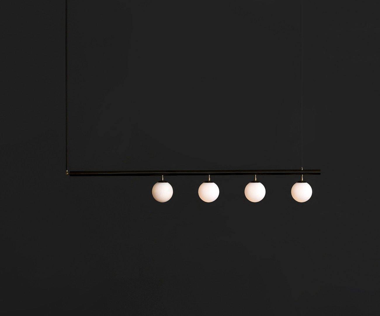Estix Pendant Lamp Brass Linear Satellite Minimalist