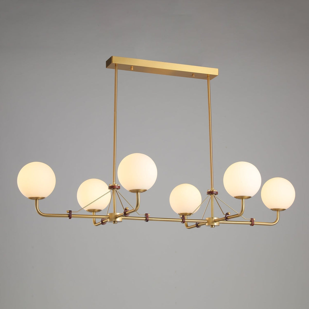 Oriarelle Chandelier Brass Globe Savanna Elegant