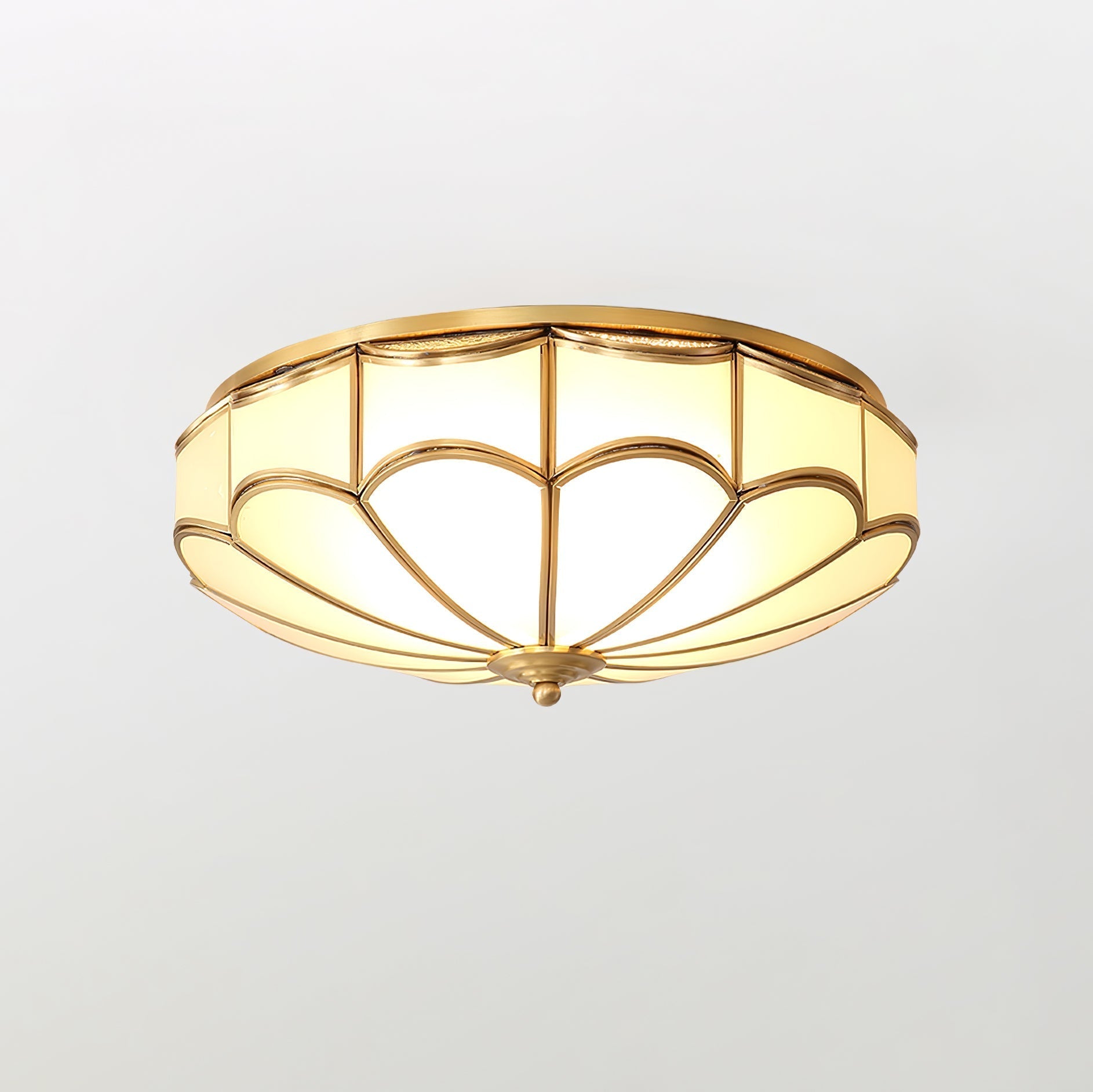 Evmarara Elegance Brass Glass Flush Ceiling Light
