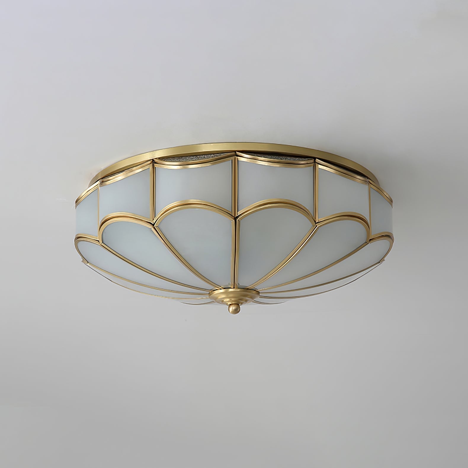 Evmarara Elegance Brass Glass Flush Ceiling Light