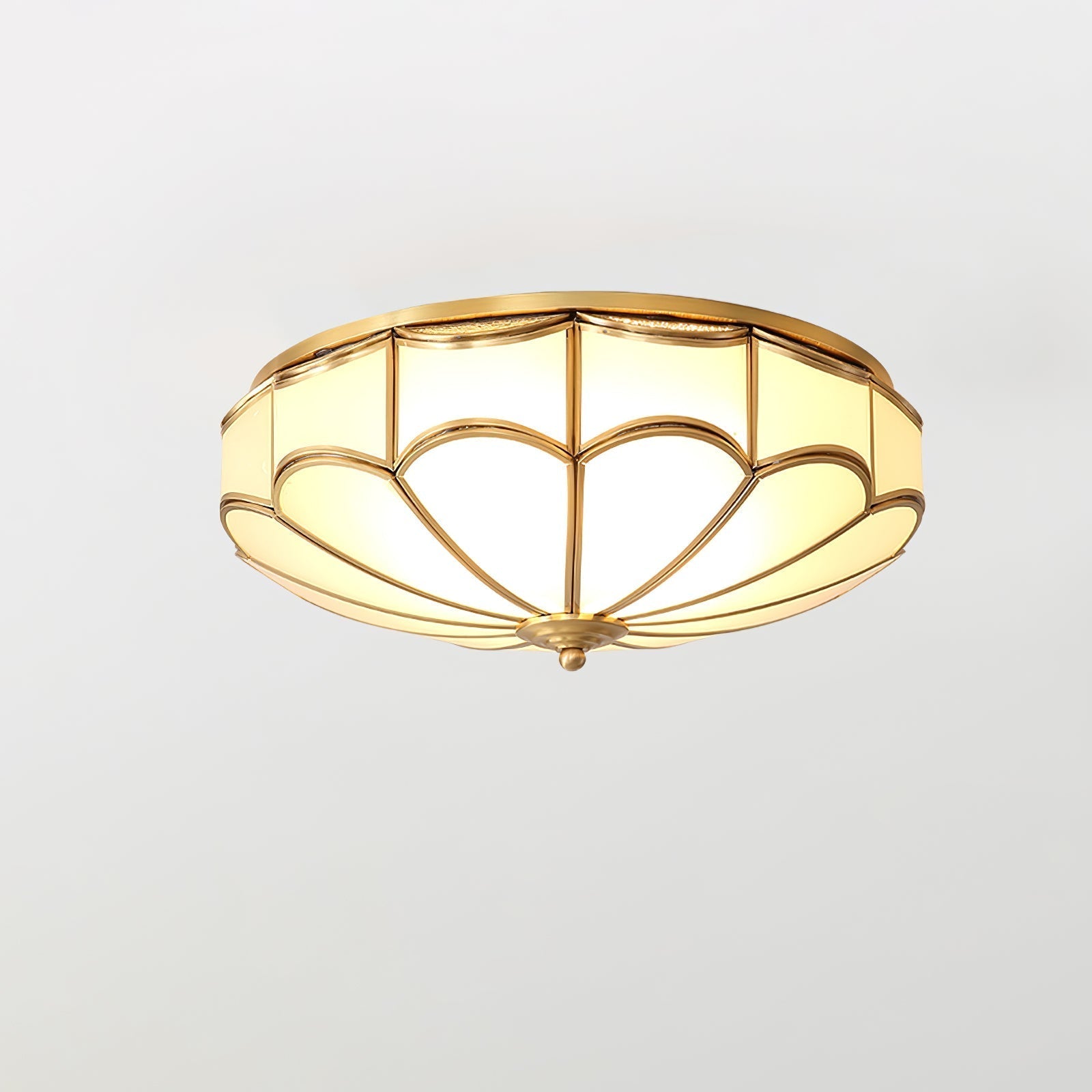 Evmarara Elegance Brass Glass Flush Ceiling Light