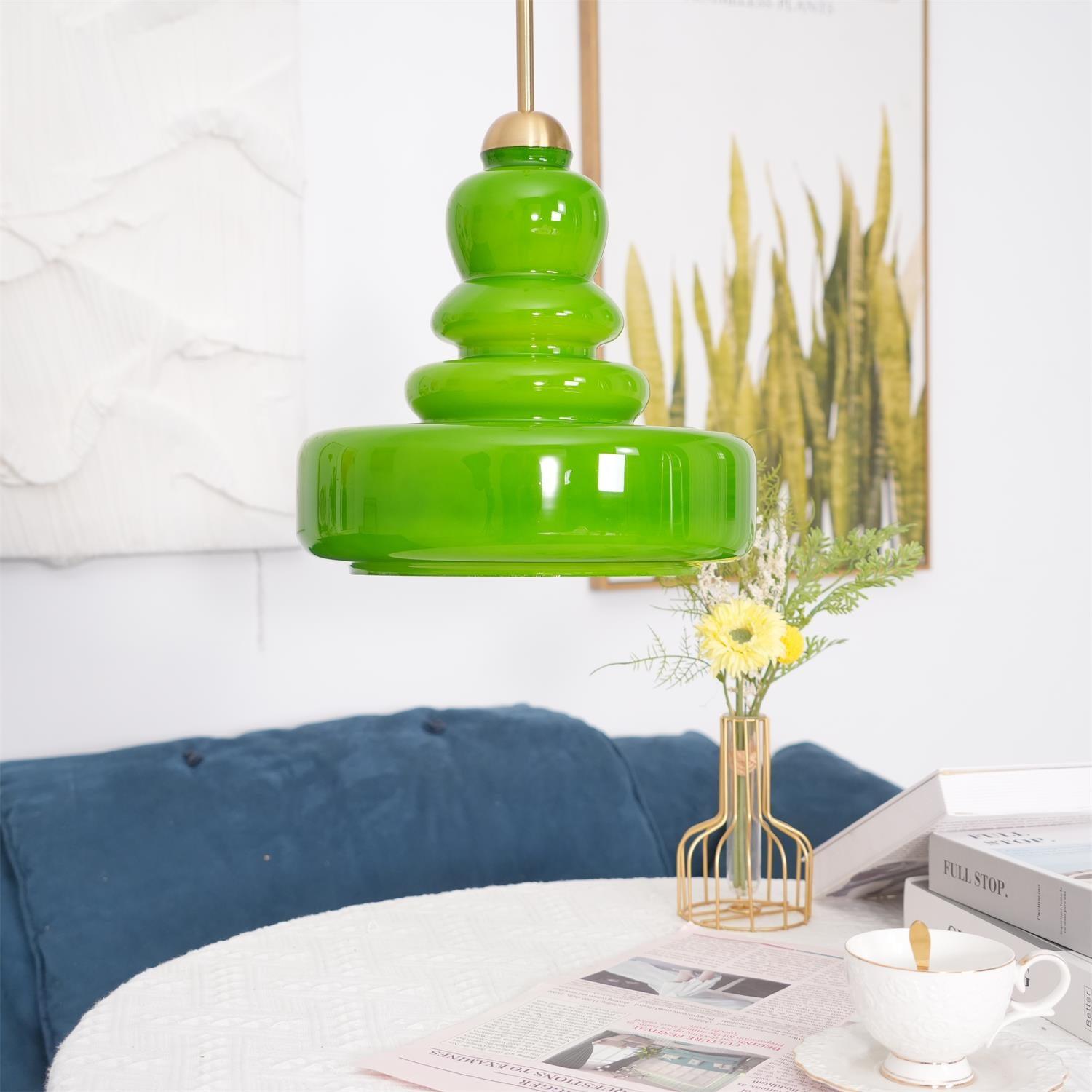 Eiraenne Pendant Lamp Schoolhouse Glass Layers for Living Room